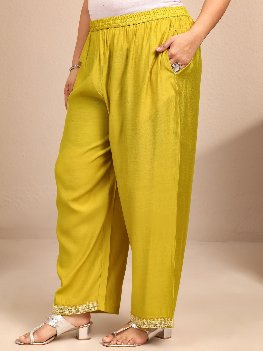  Plus Size Mustard Embroidered Plus Size Clothing Silk Blend Straight Suit Set With Dupatta 