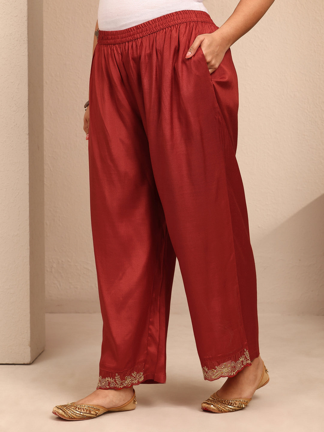  Plus Size Rust Embroidered Plus Size Clothing Organza Straight Suit Set With Dupatta 