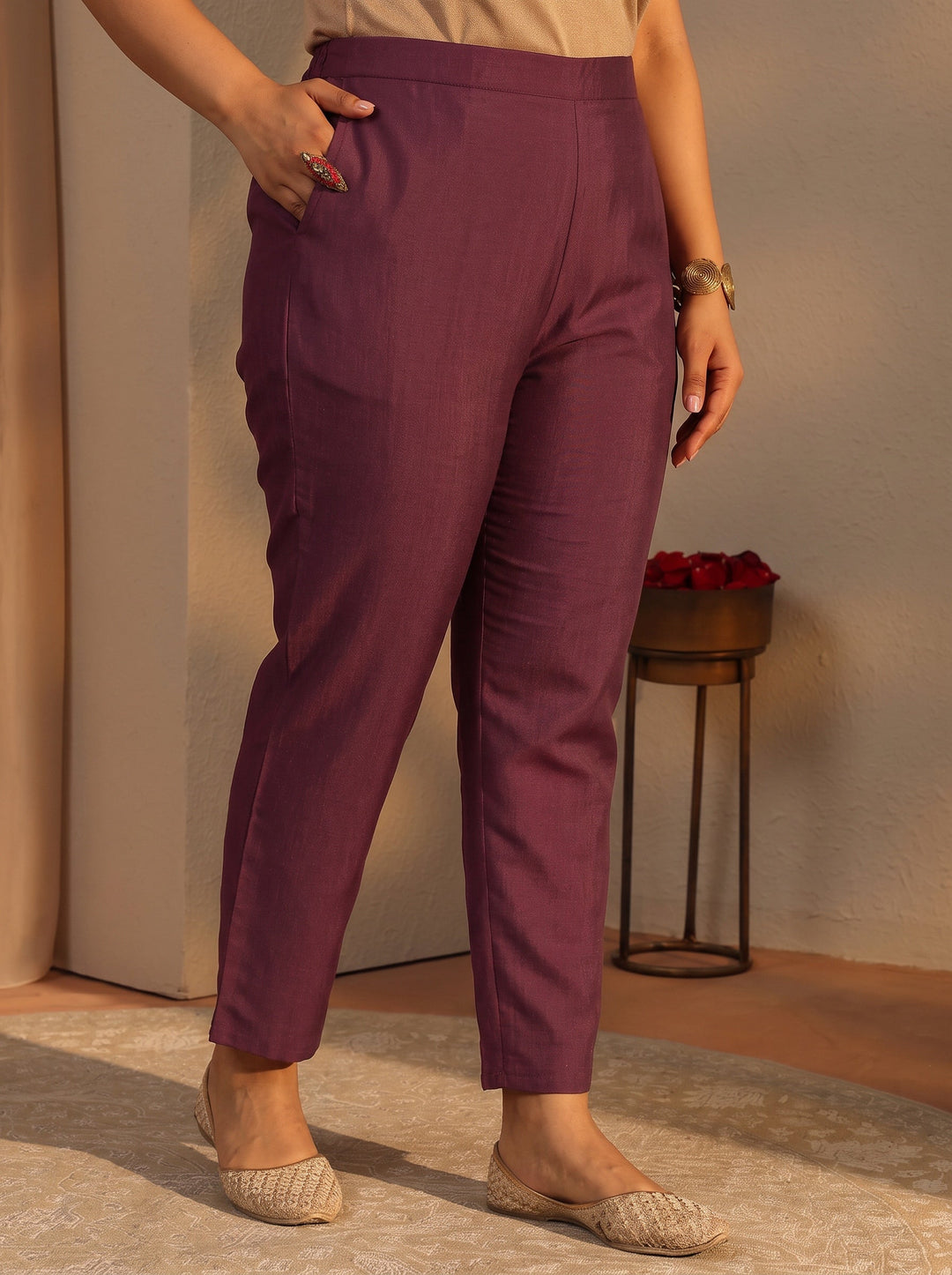 Plus Size Burgundy Bandhani Printed Silk Blend A-Line Suit Set With Dupatta 