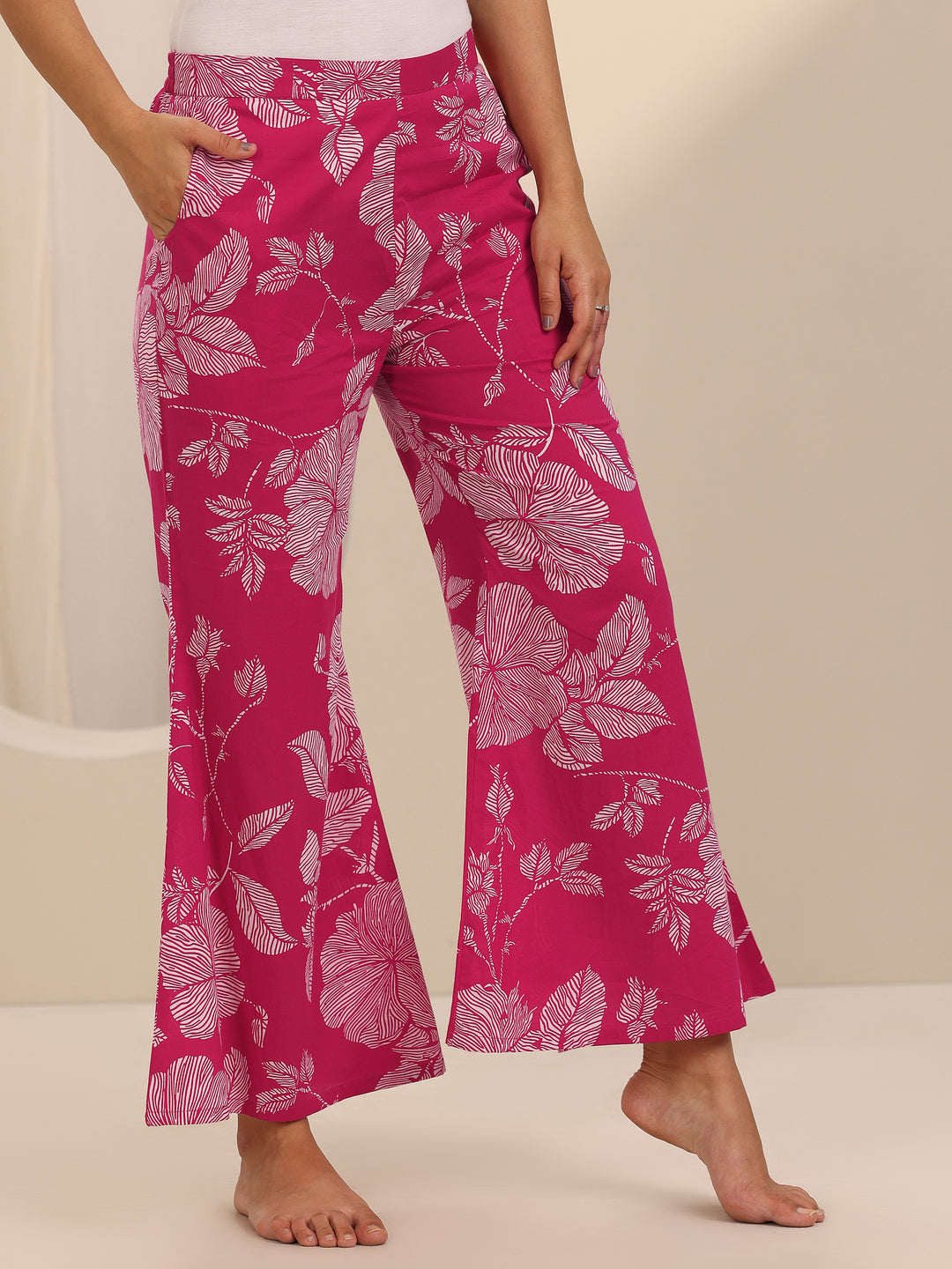  Pink Printed Cotton Night Suits 