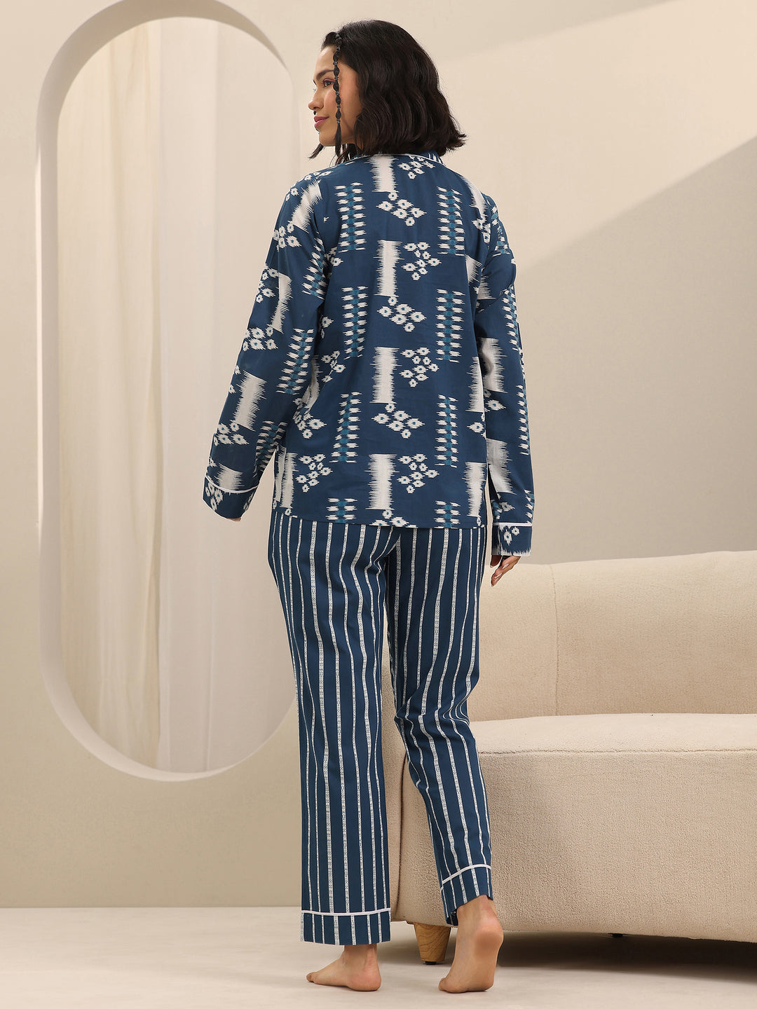  Blue Printed Cotton Night Suits 