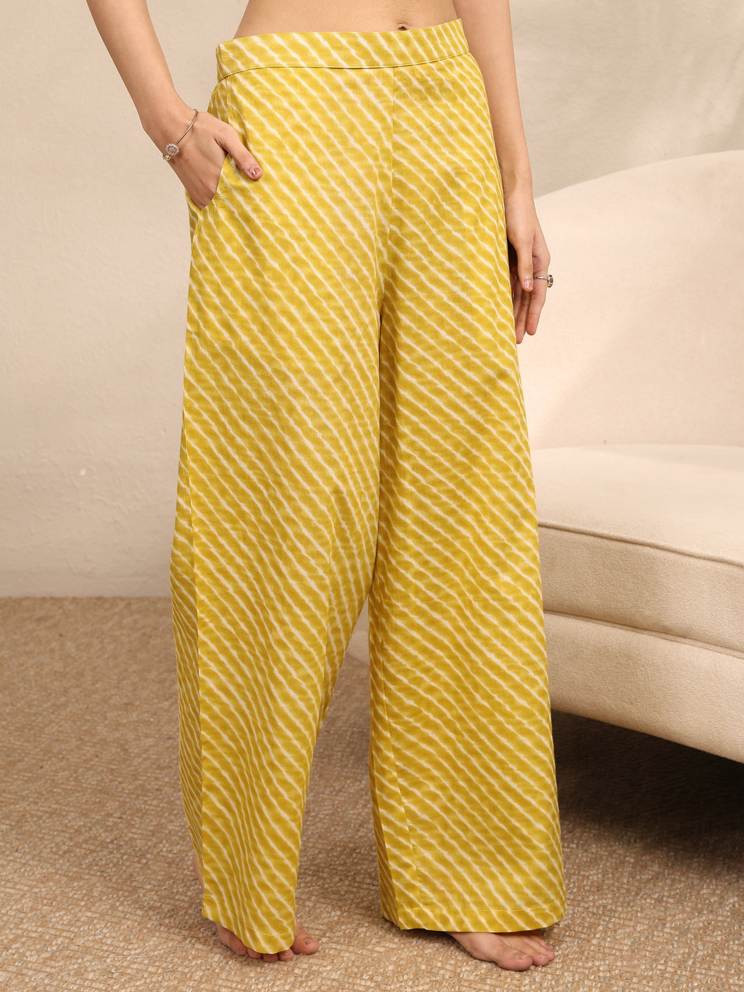  Mustard Printed Cotton Night Suit 