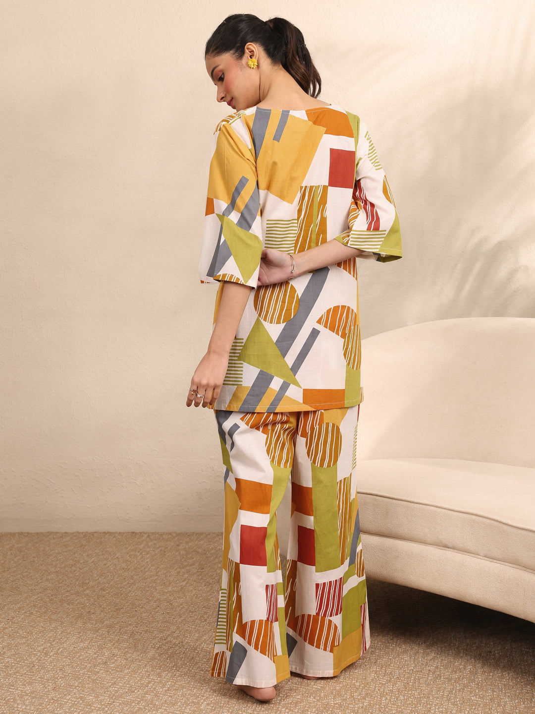  Multi Printed Cotton Night Suit 