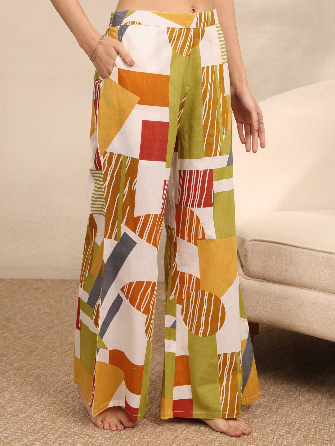  Multi Printed Cotton Night Suit 