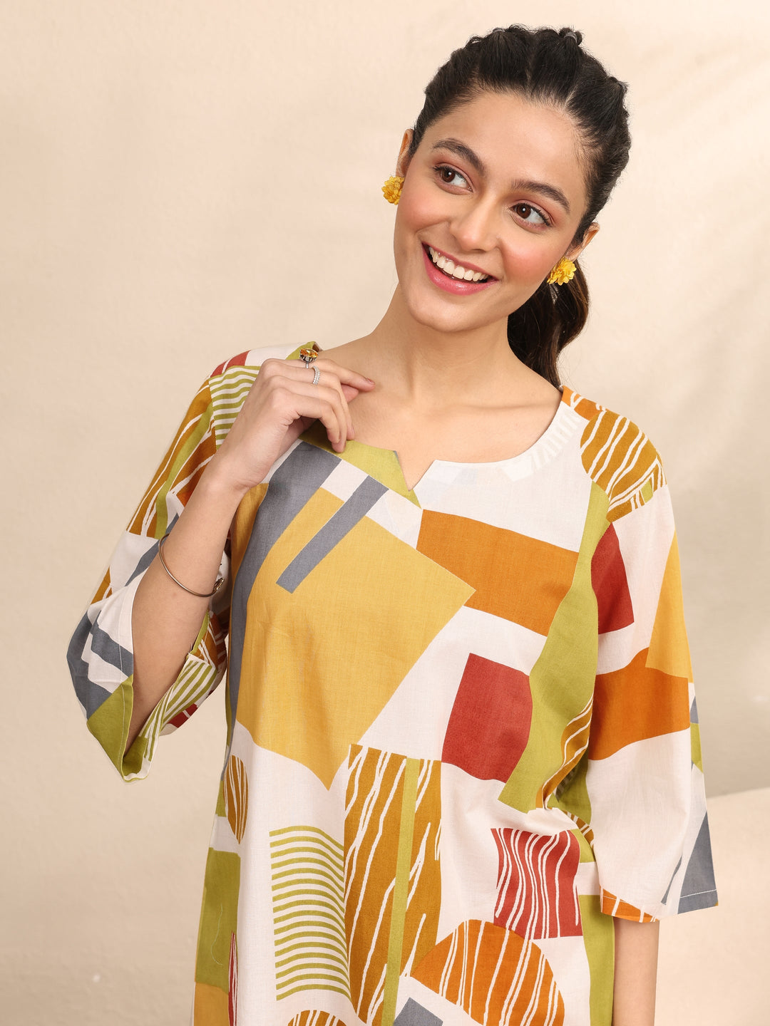  Multi Printed Cotton Night Suit 