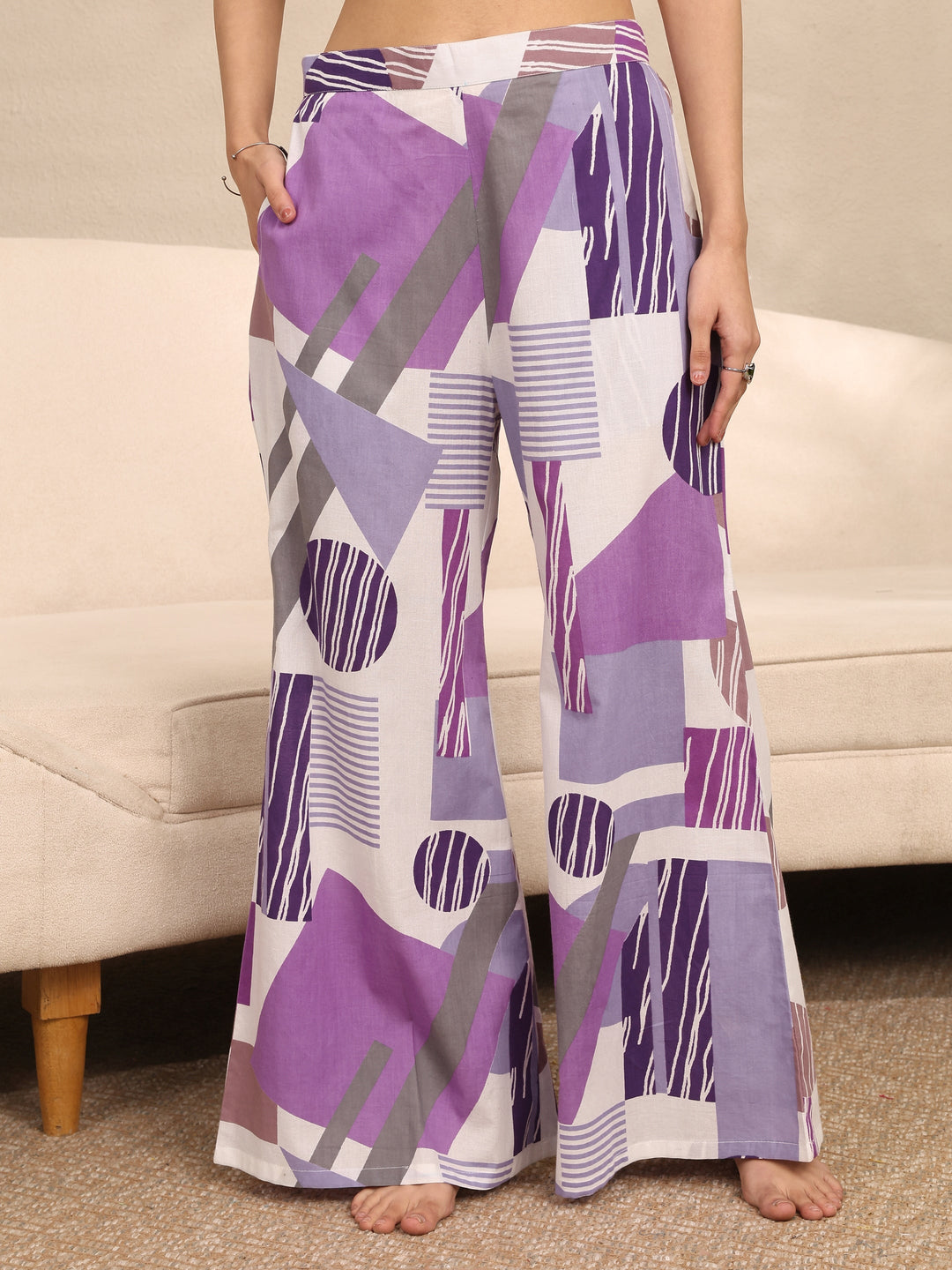  Multi Printed Cotton Night Suit 