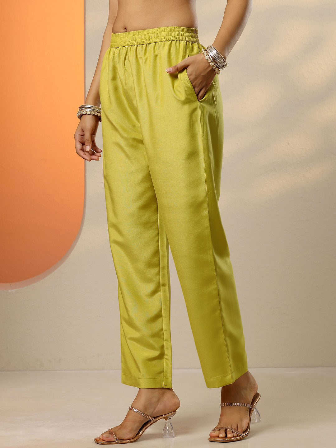  Libas Art Yellow Woven Design Silk Blend Anarkali Suit Set With Dupatta 