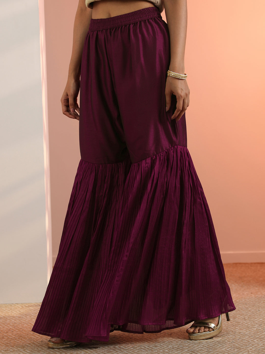  Burgundy Embroidered Chinon Straight Suit Set With Dupatta 