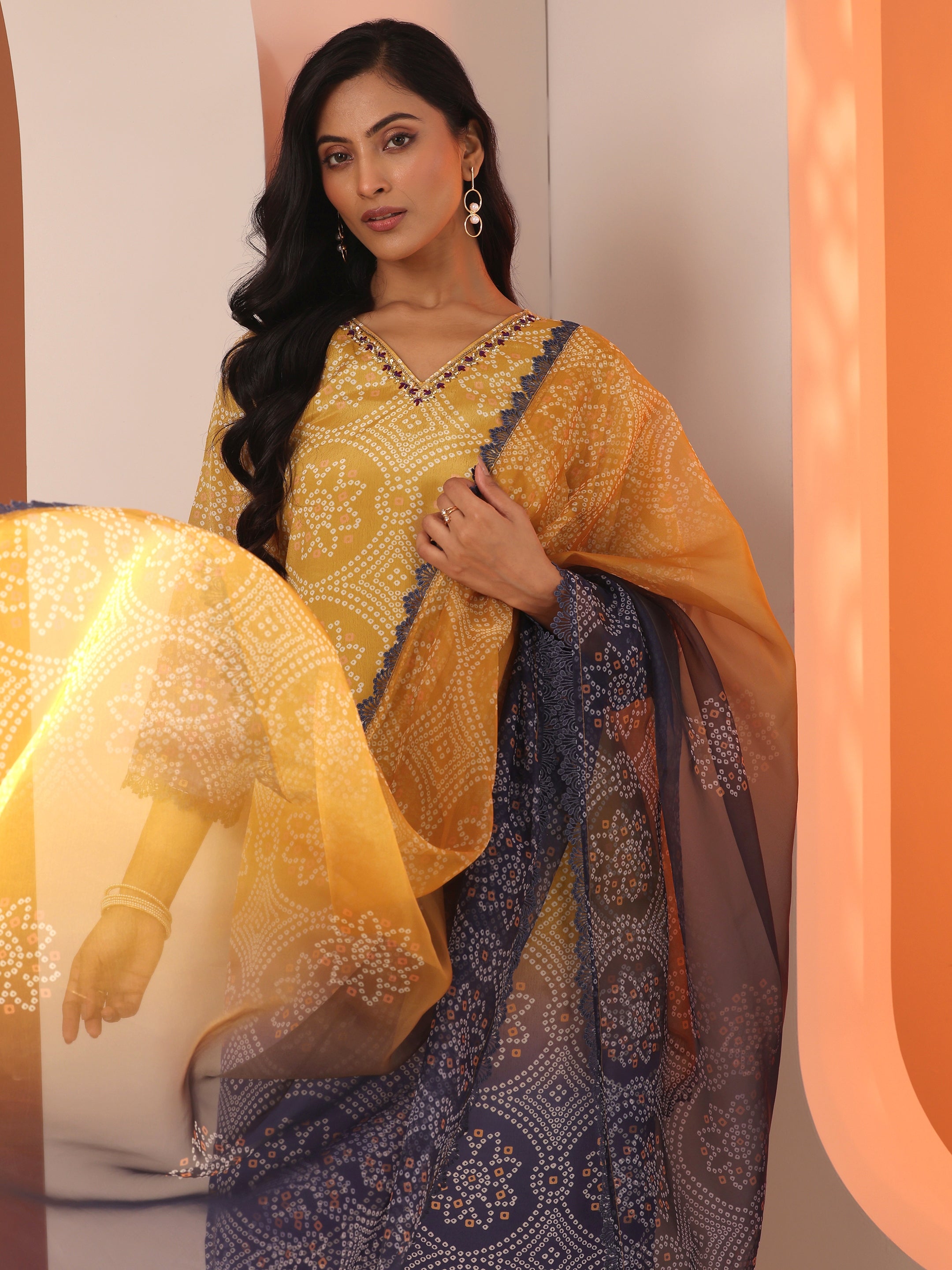libas Mustard Printed Chinon Straight Suit Set With Dupatta-picture-33