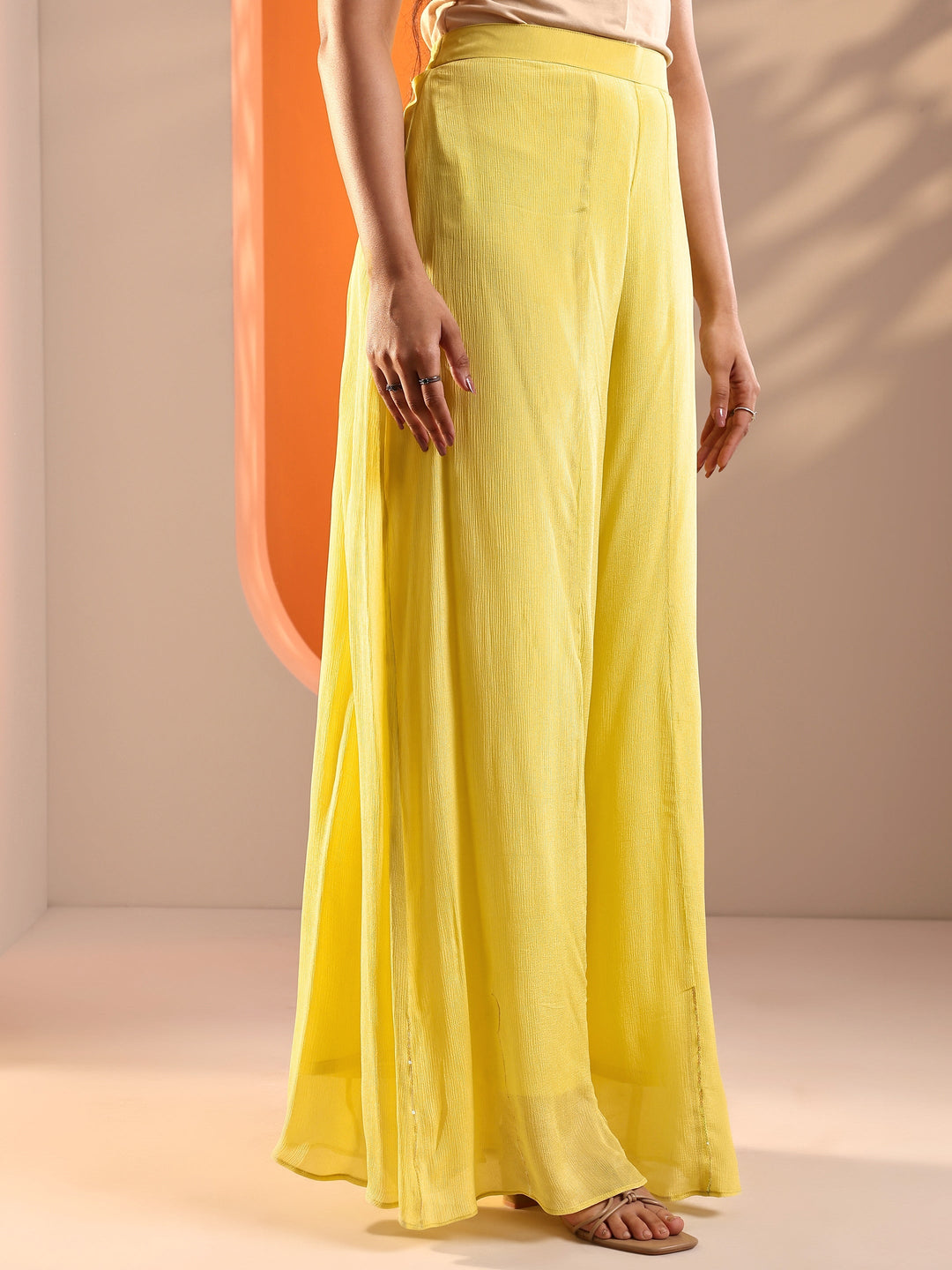  Yellow Embroidered Chinon Straight Suit Set With Dupatta 