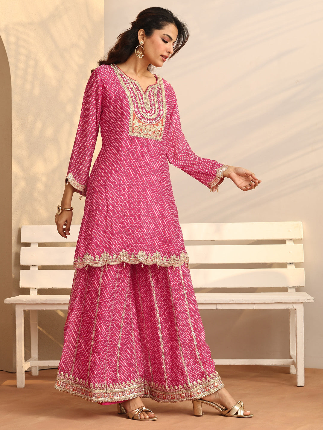  Libas Art Printed Chinon Straight Suit Set With Dupatta 