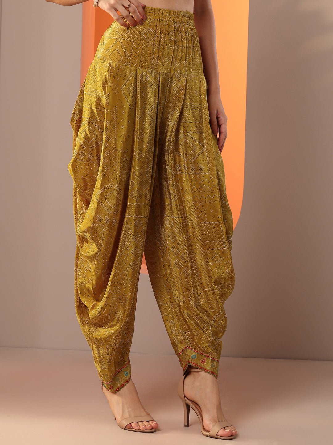  Mustard Embellished Crepe Co-Ord Sets 