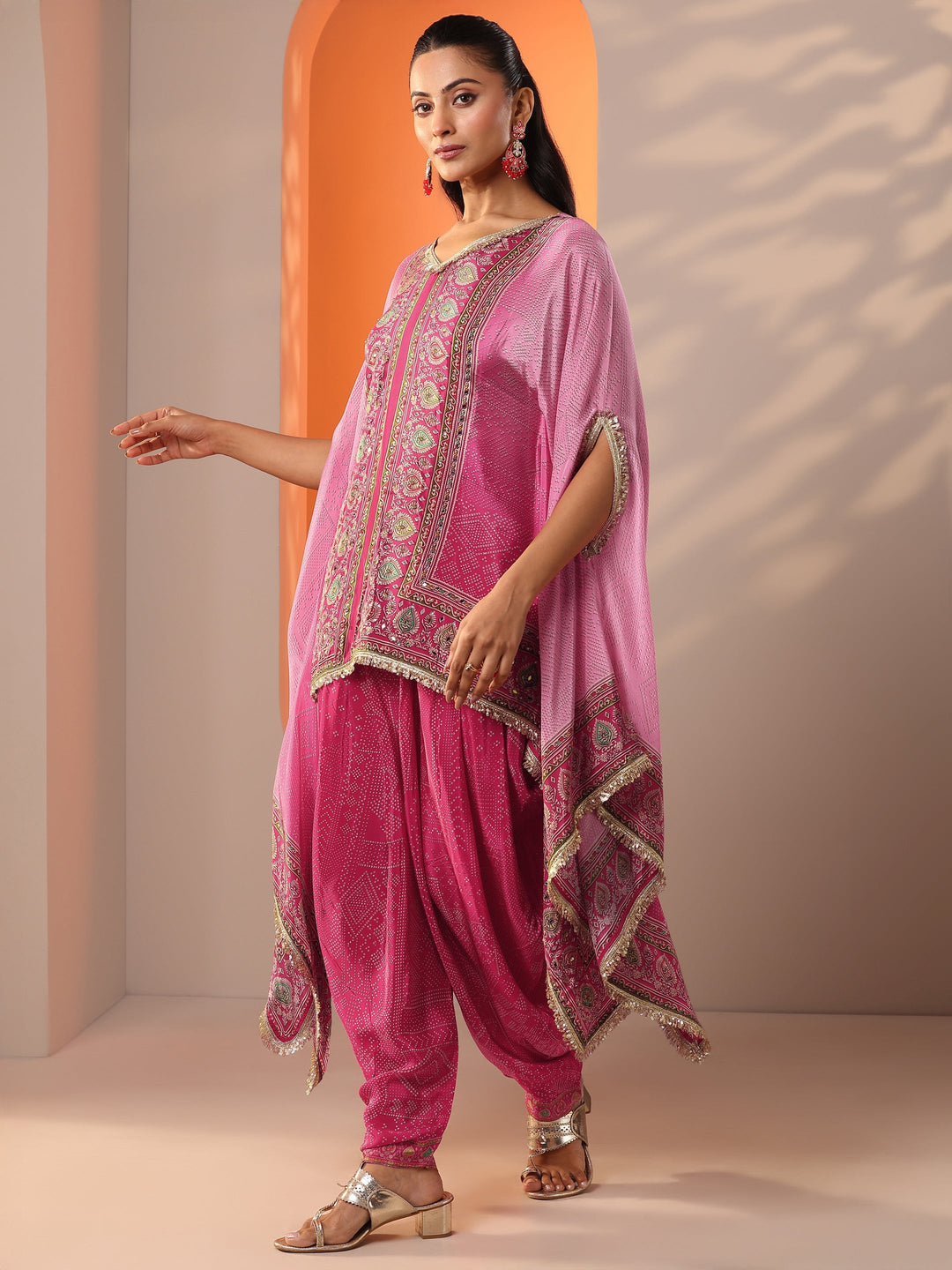  Pink Embellished Crepe Co-Ord Sets 