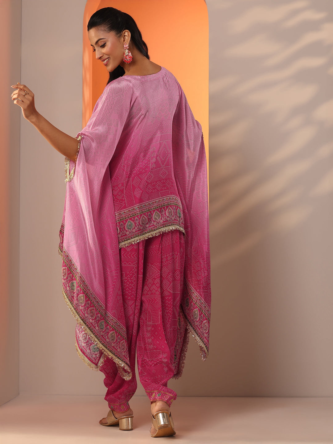  Pink Embellished Crepe Co-Ord Sets 