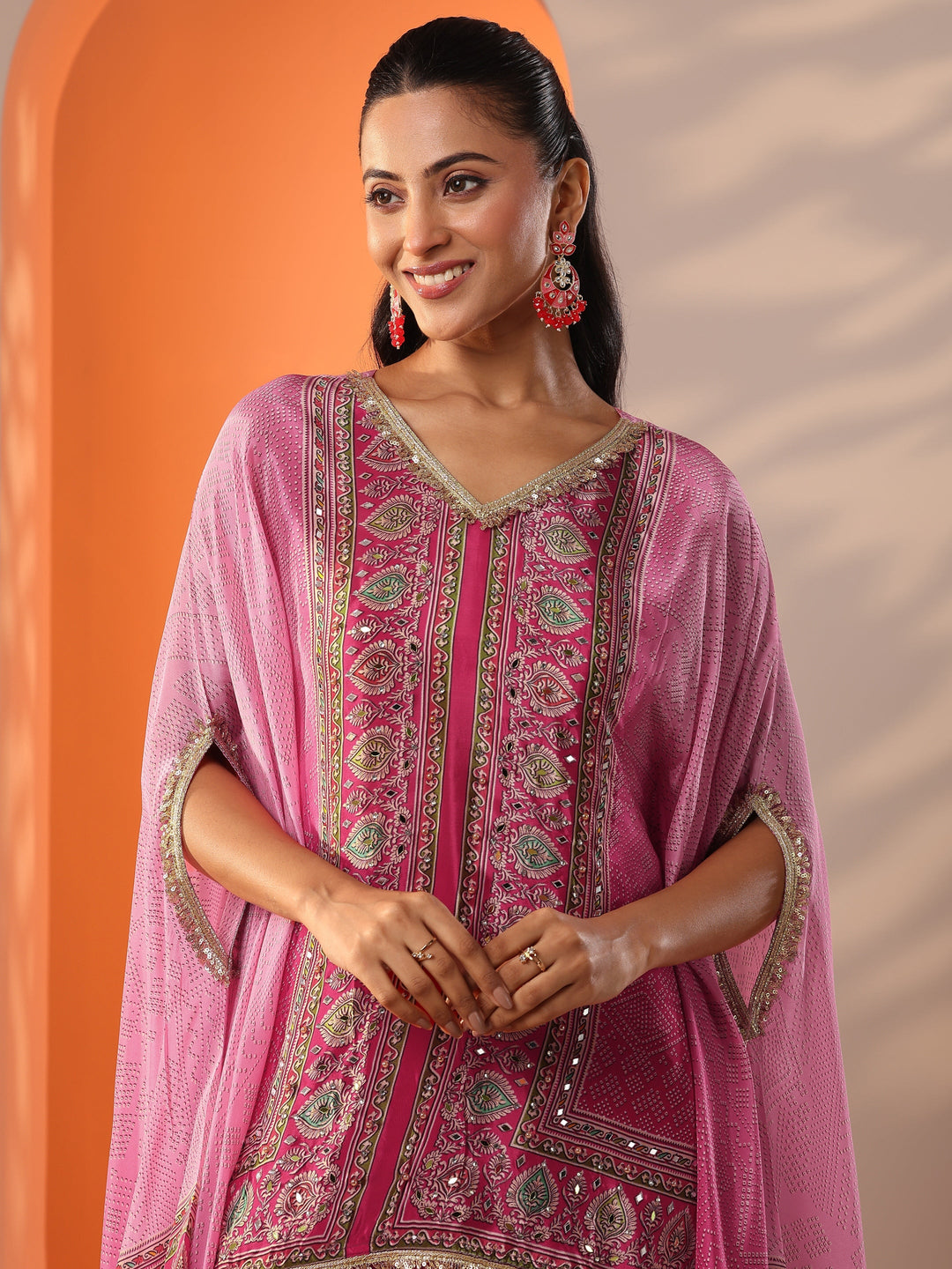  Pink Embellished Crepe Co-Ord Sets 