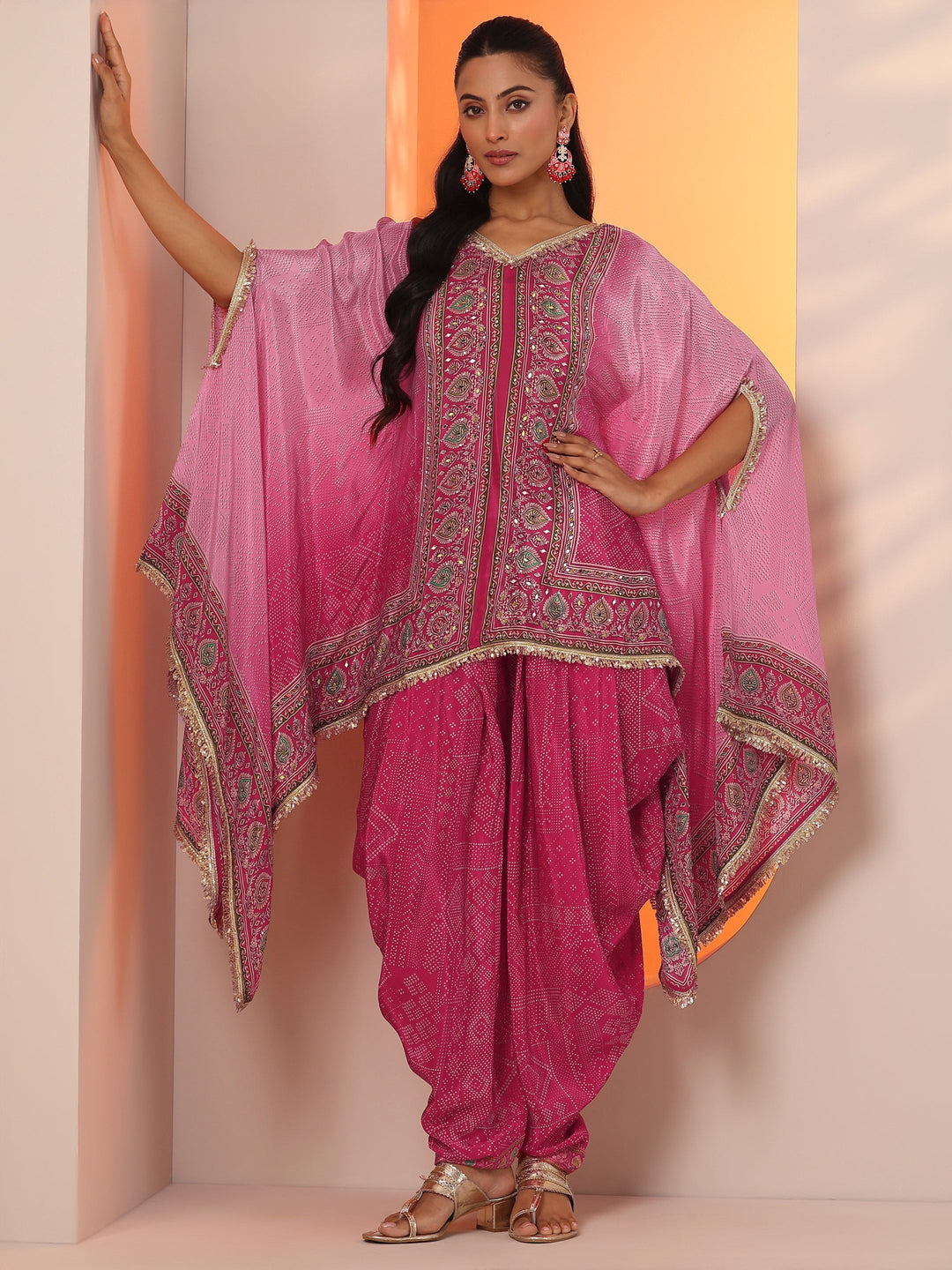  Pink Embellished Crepe Co-Ord Sets 