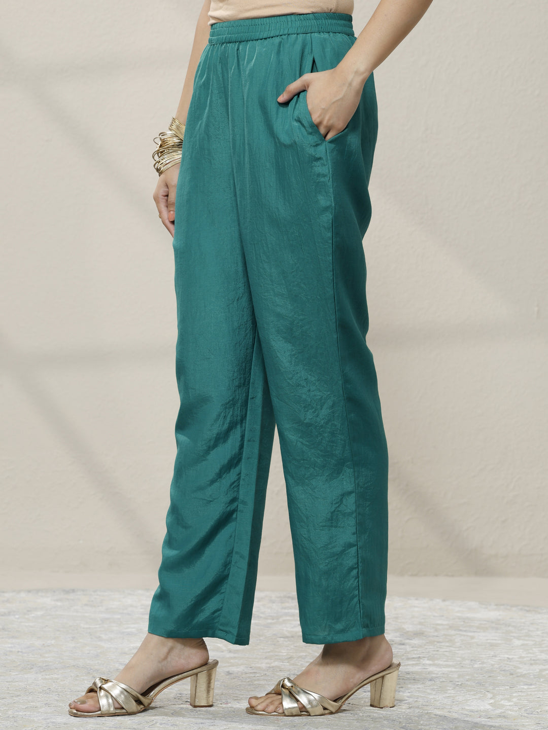  Green Embellished Georgette Anarkali Suit Set With Dupatta 