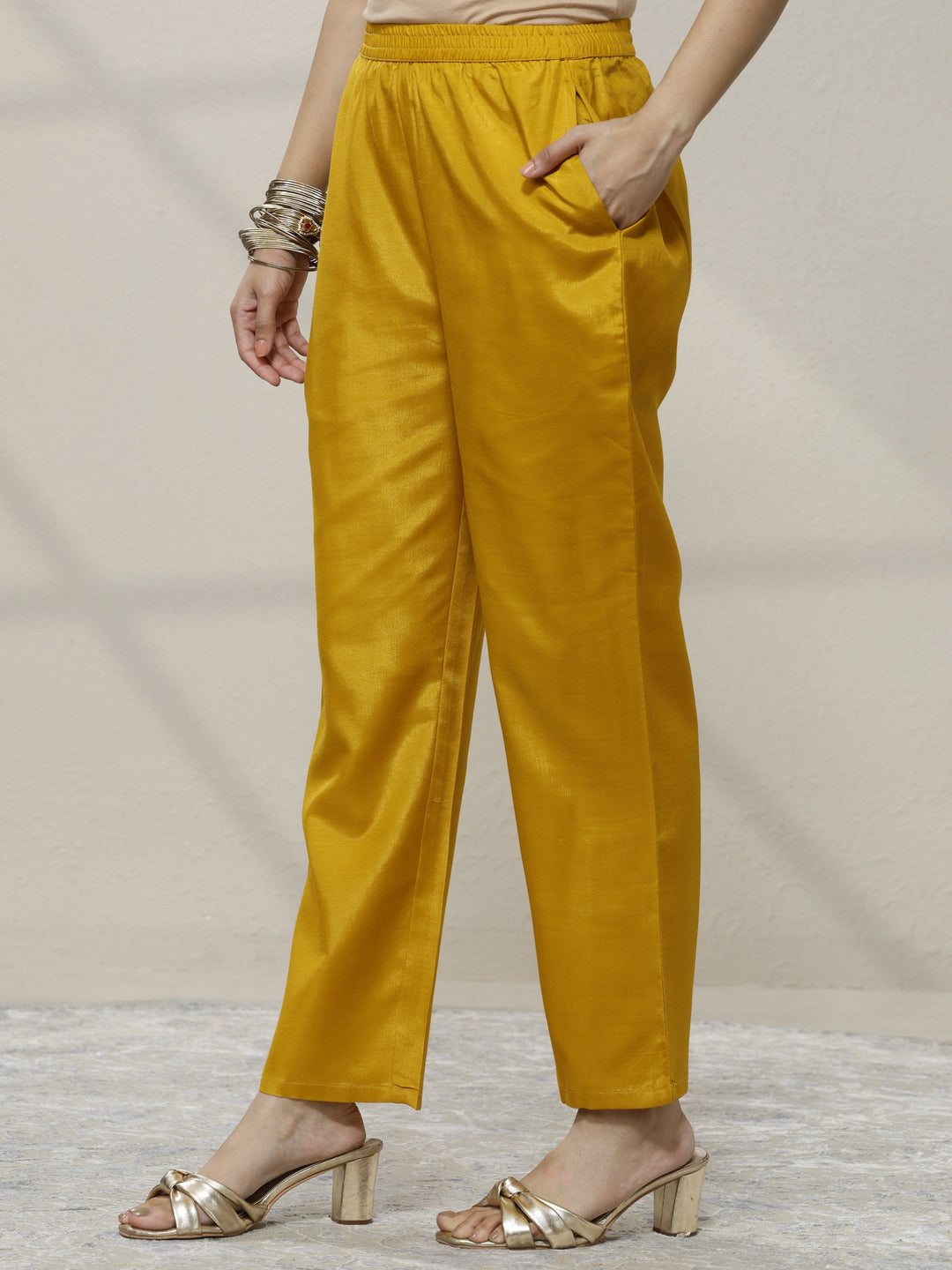  Mustard Embellished Georgette Anarkali Suit Set With Dupatta 