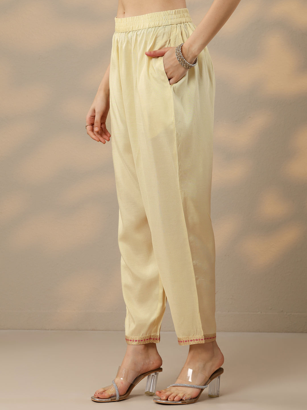  Off White Woven Design Silk Blend Straight Suit Set With Dupatta 