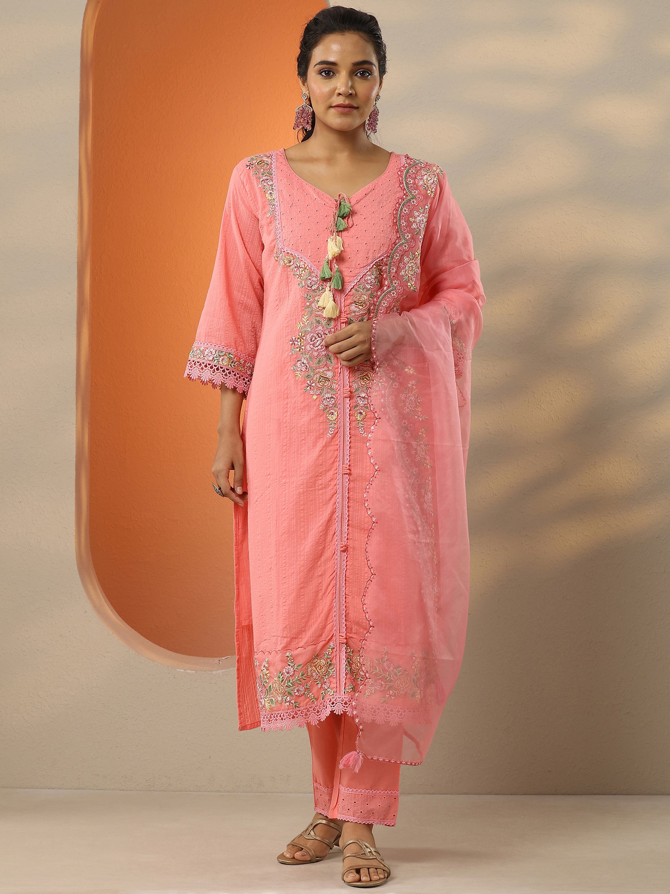 libas Coral Embroidered Cotton Straight Suit Set With Dupatta-picture-39