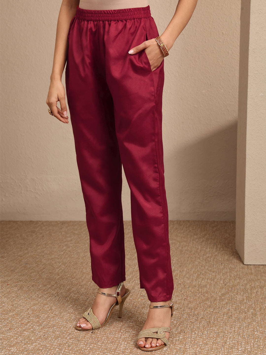  Maroon Embellished Georgette Anarkali Suit Set With Dupatta 