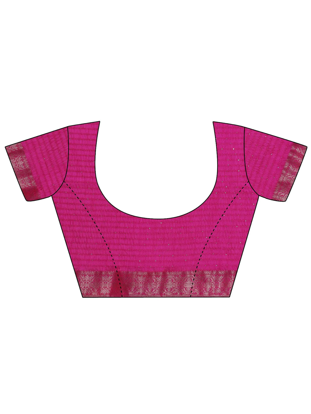 Pink Printed Silk Blend Saree With Unstitched Blouse Piece - Libas 