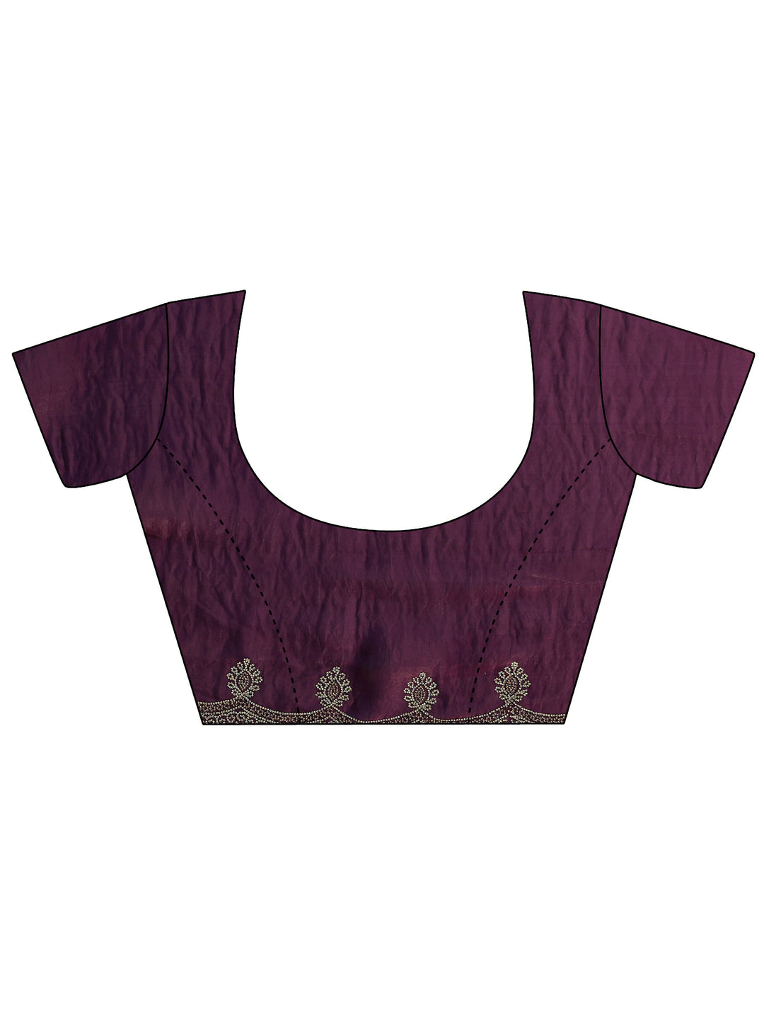  Burgundy Solid Satin Saree With Unstitched Blouse Piece 