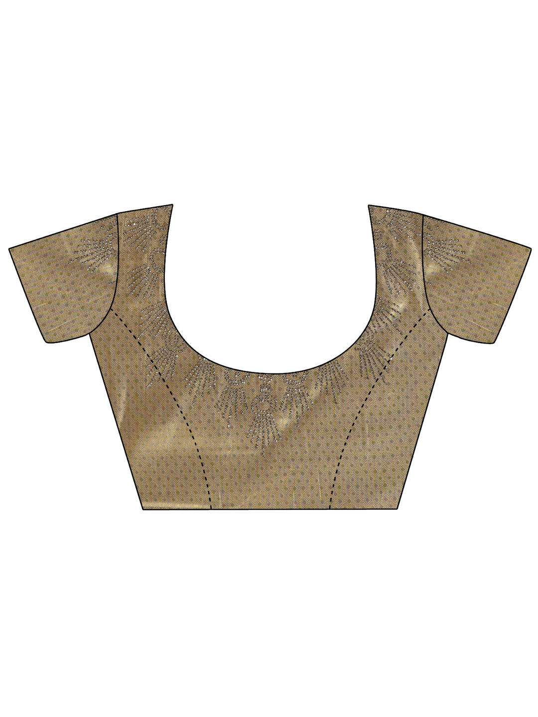  Gold Embellished Border Silk Blend Saree With Unstitched Blouse Piece 