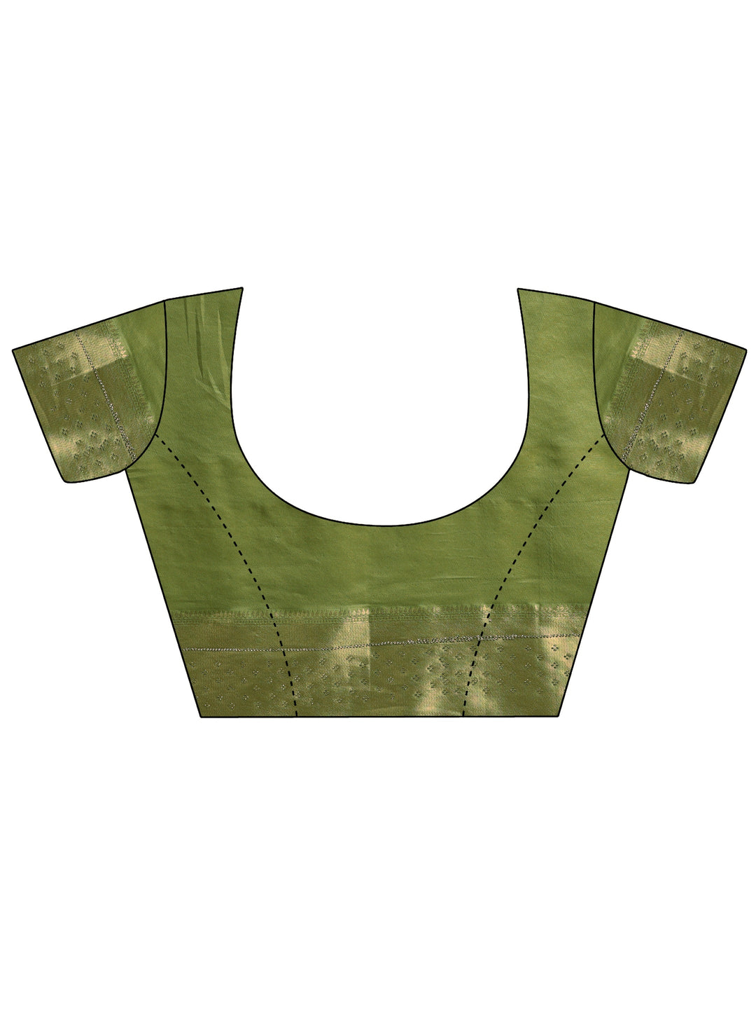  Green Floral Woven Design Silk Blend Saree With Unstitched Blouse Piece 