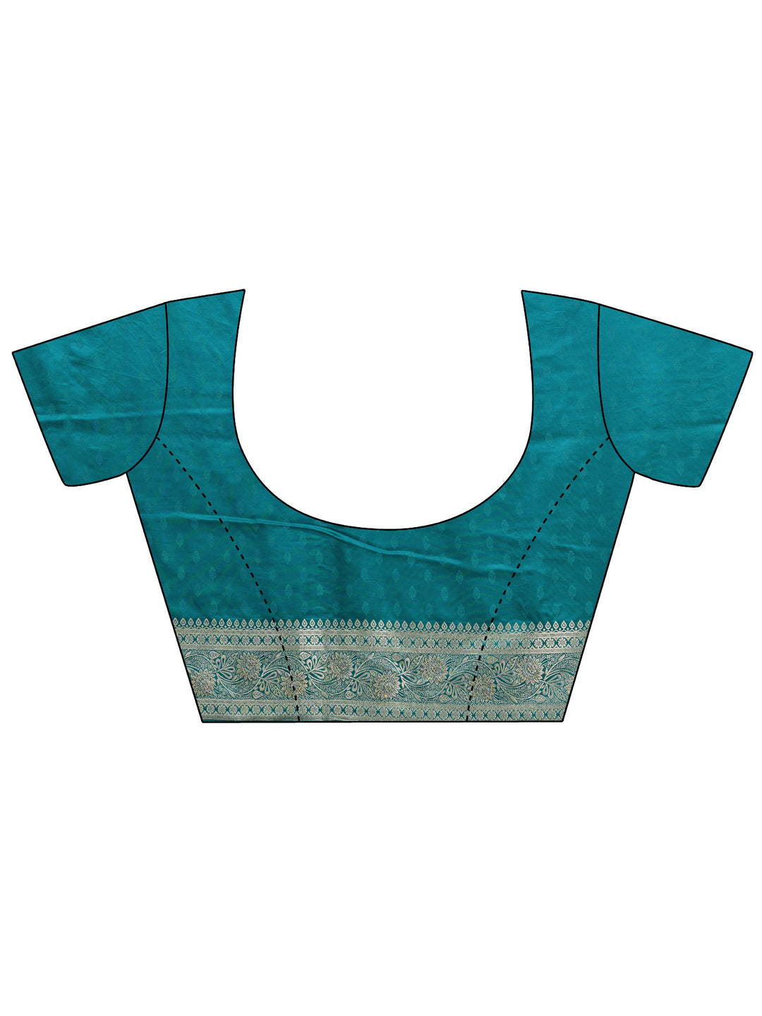  Green Banarasi Silk Blend Saree With Unstitched Blouse Piece 