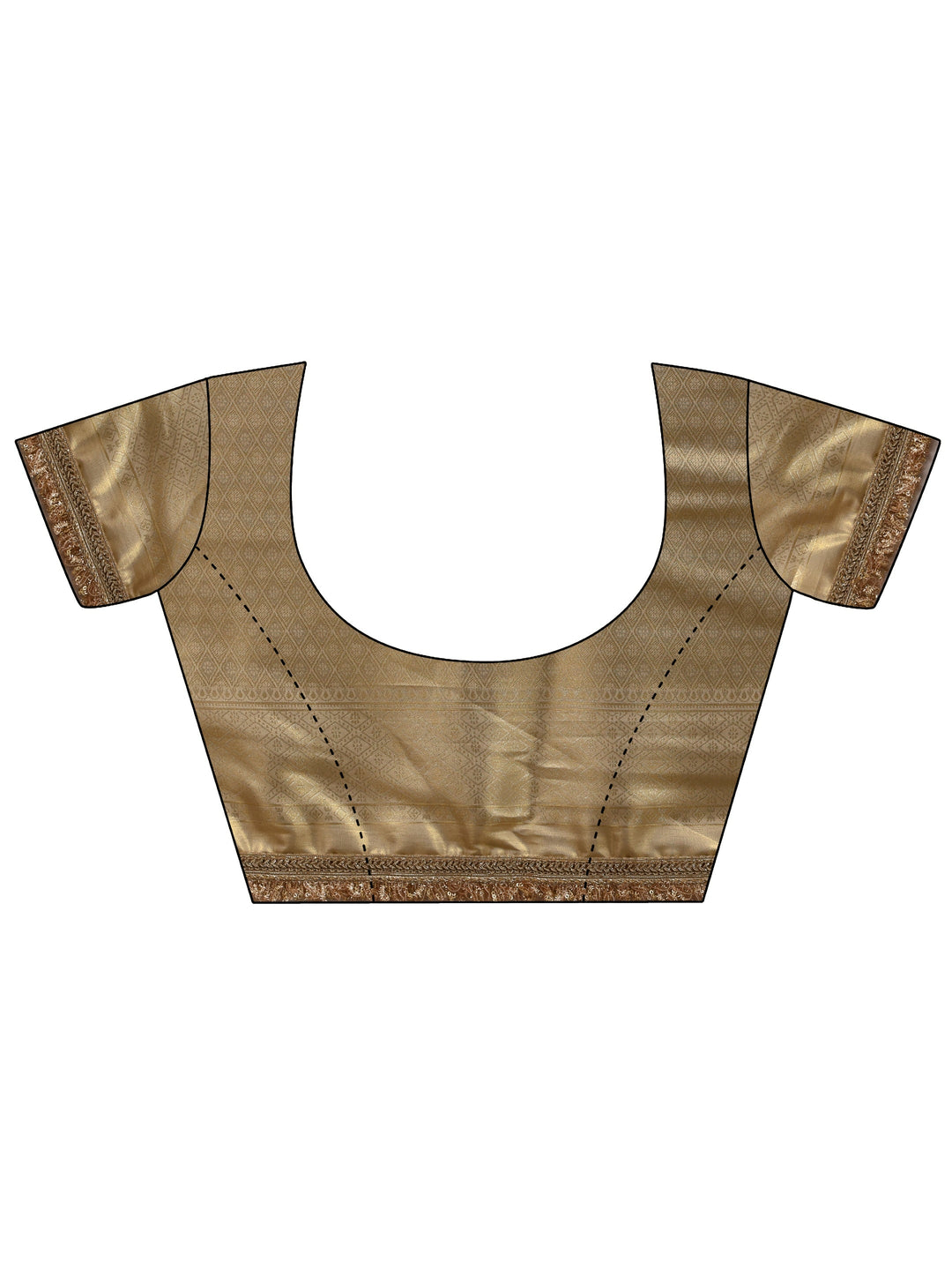  Gold Ethnic Woven Design Silk Blend Saree With Unstitched Blouse Piece 