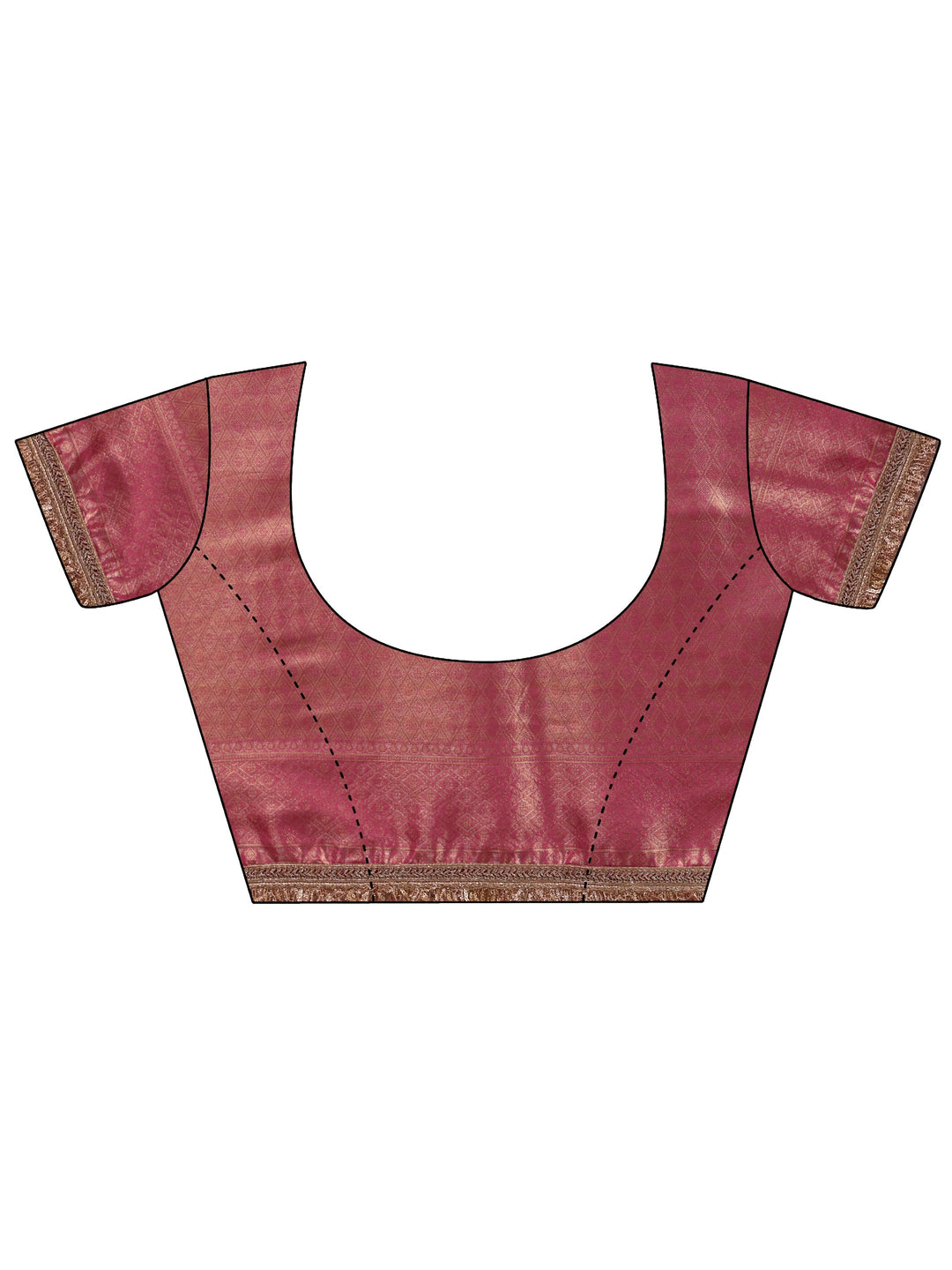  Pink Ethnic Woven Design Silk Blend Saree With Unstitched Blouse Piece 