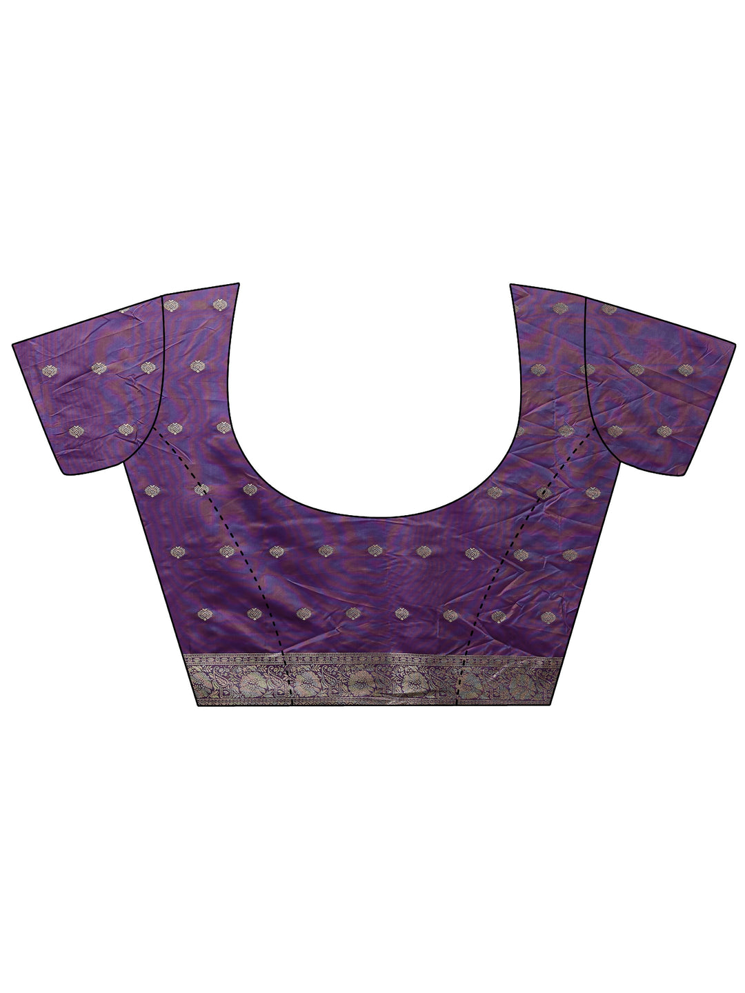  Purple Floral Woven Design Silk Blend Saree With Unstitched Blouse Piece 
