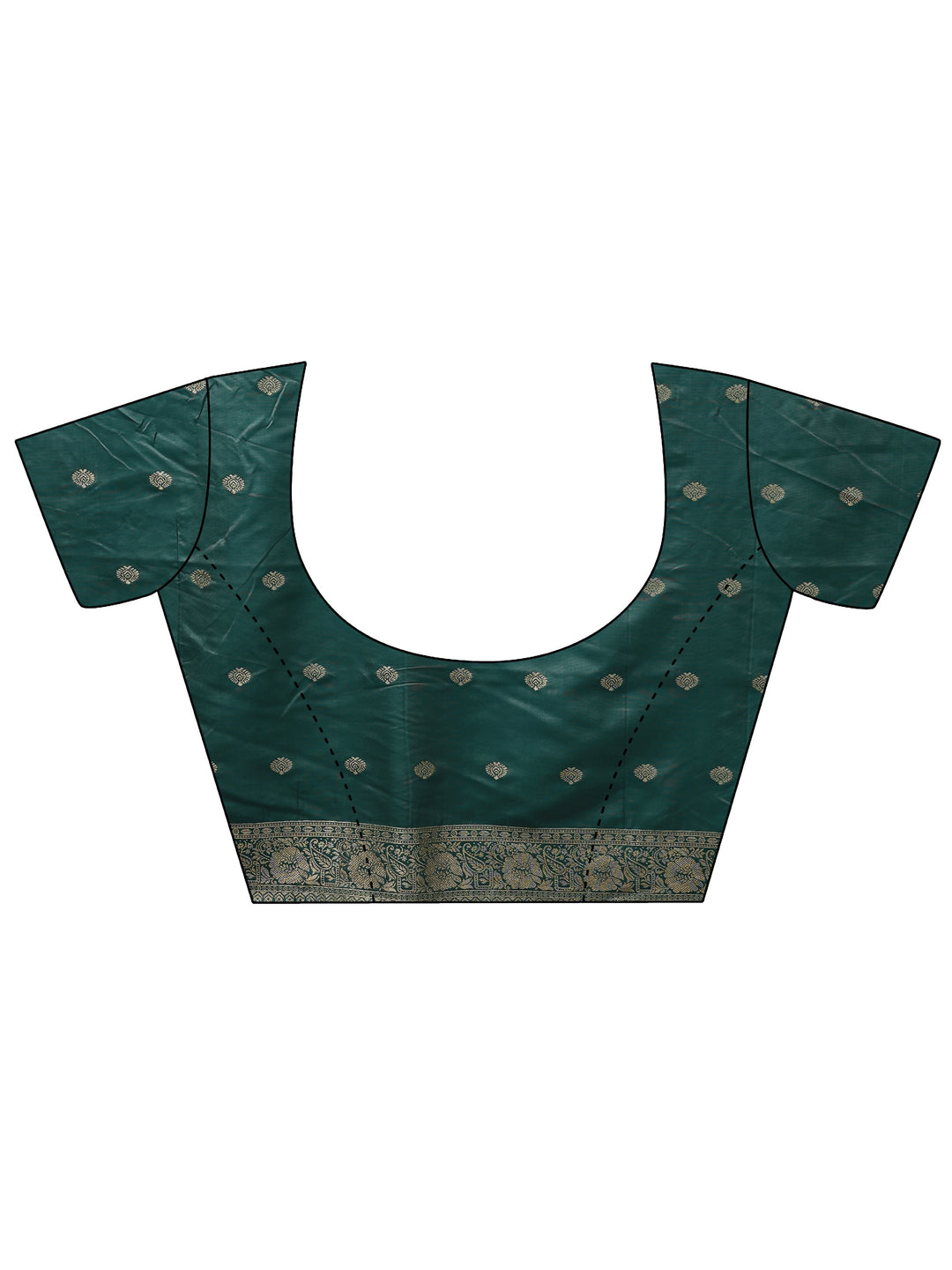  Green Floral Woven Design Silk Blend Saree With Unstitched Blouse Piece 