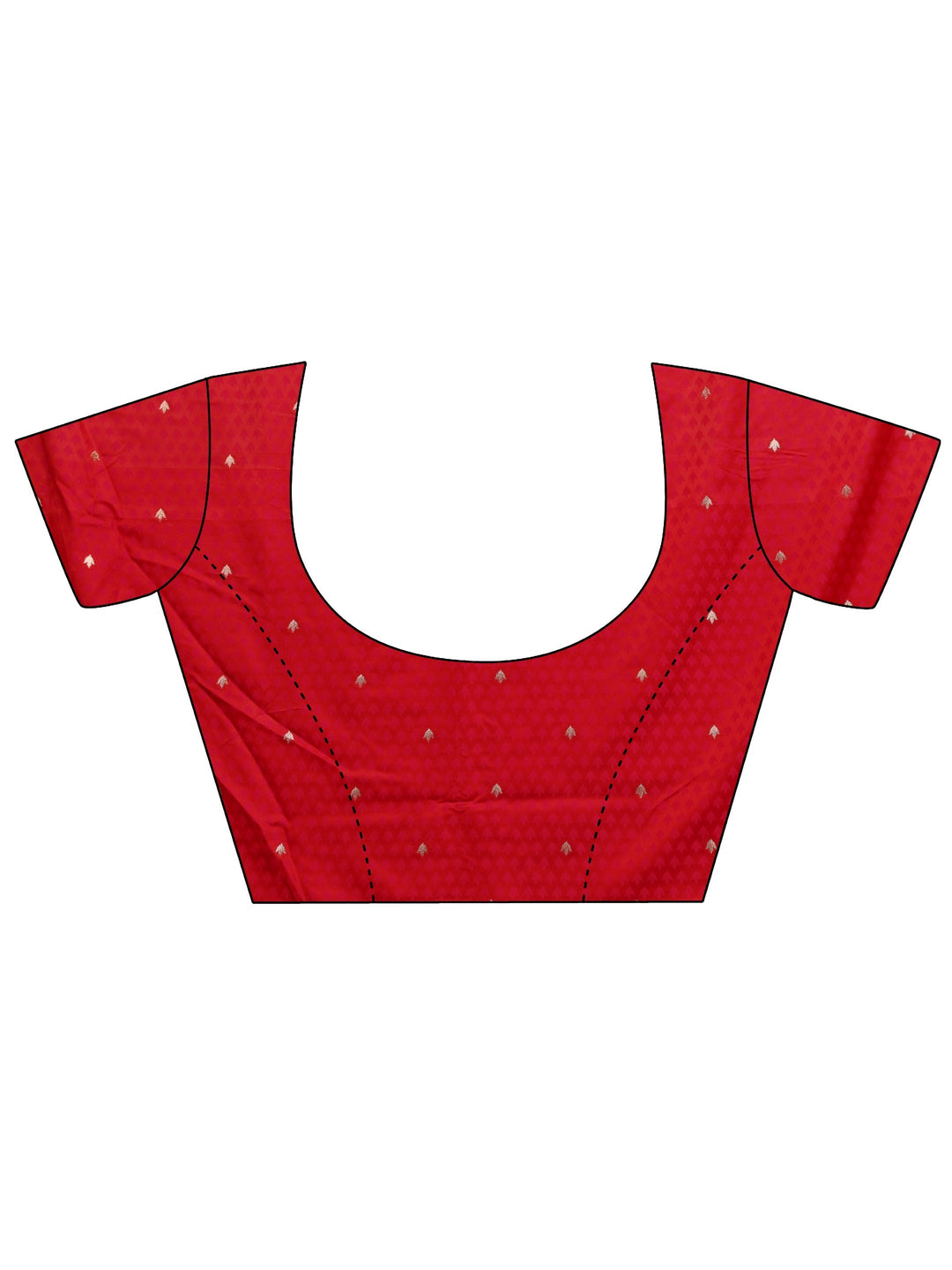  Libas Red Banarasi Satin Saree With Unstiched Blouse Piece And Dupatta 