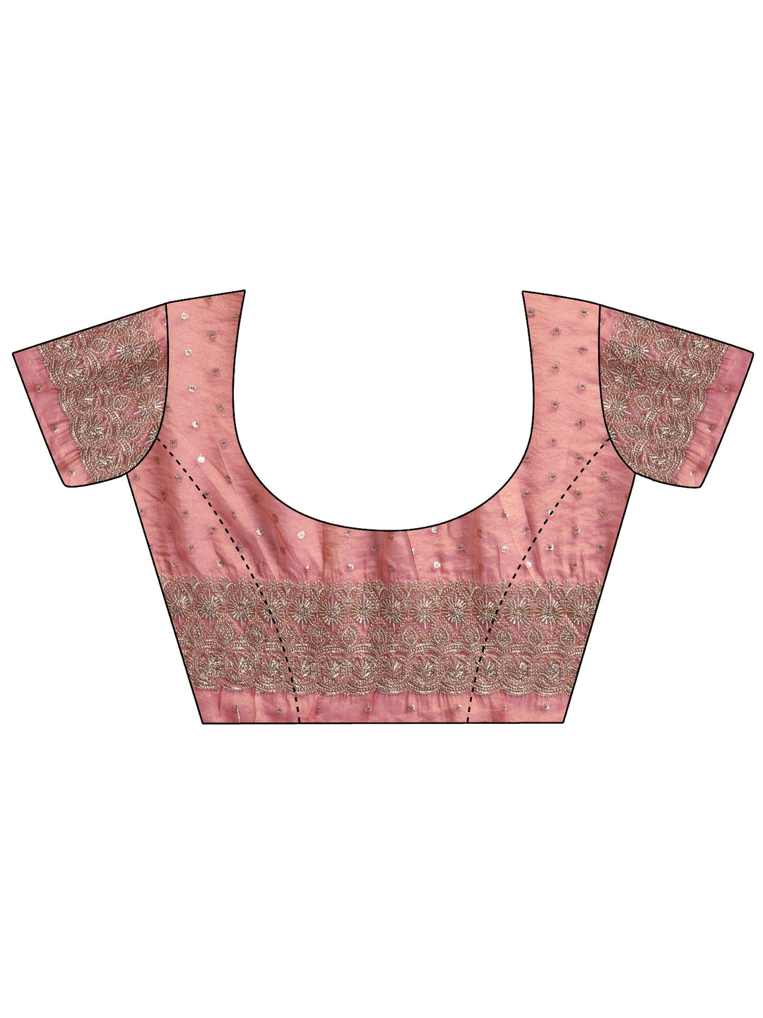  Beige Woven Design Tissue Saree With Unstitched Blouse Piece 