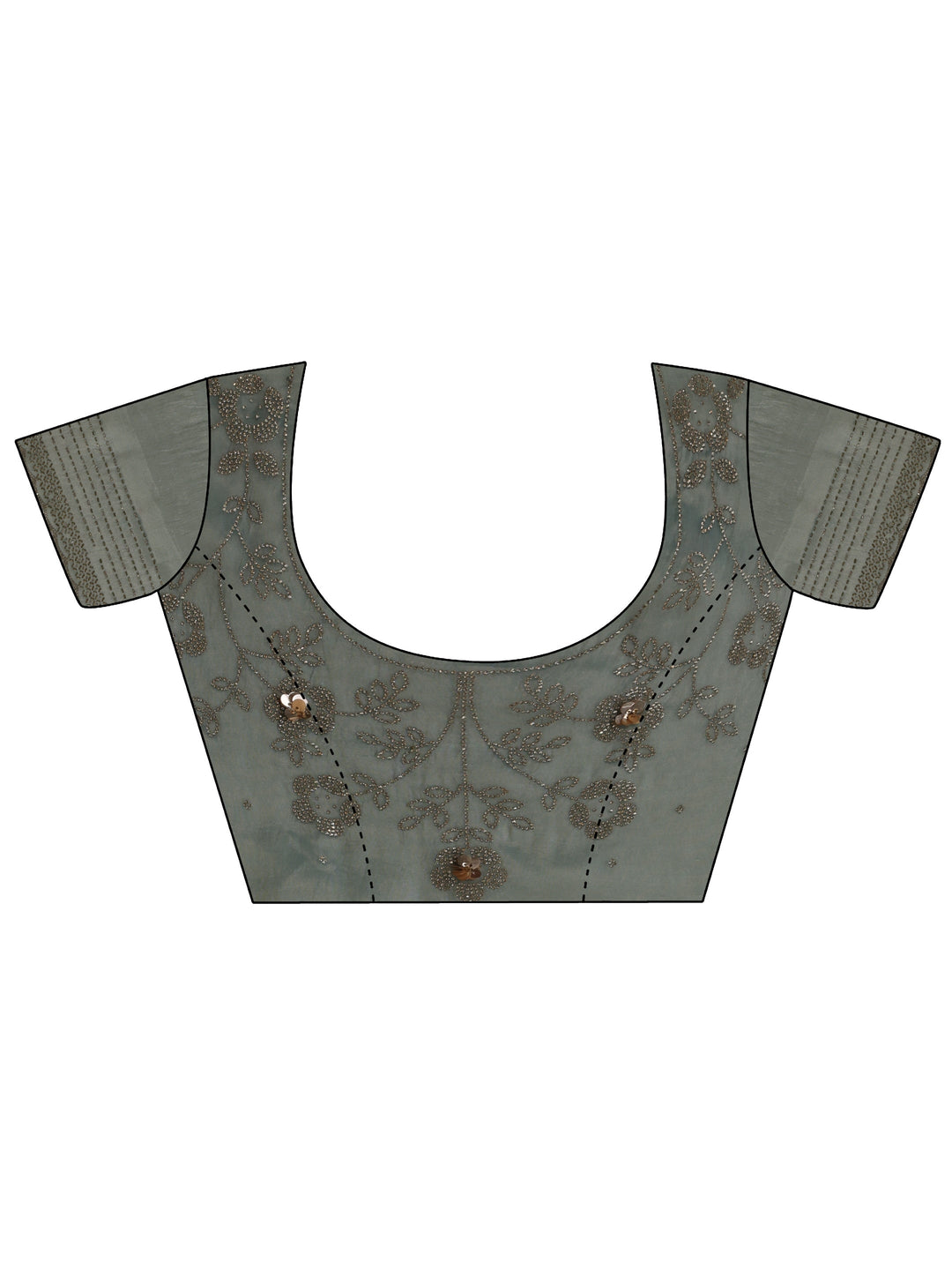  Libas Blue Embellished Tissue Saree With Unstitched Blouse Piece 