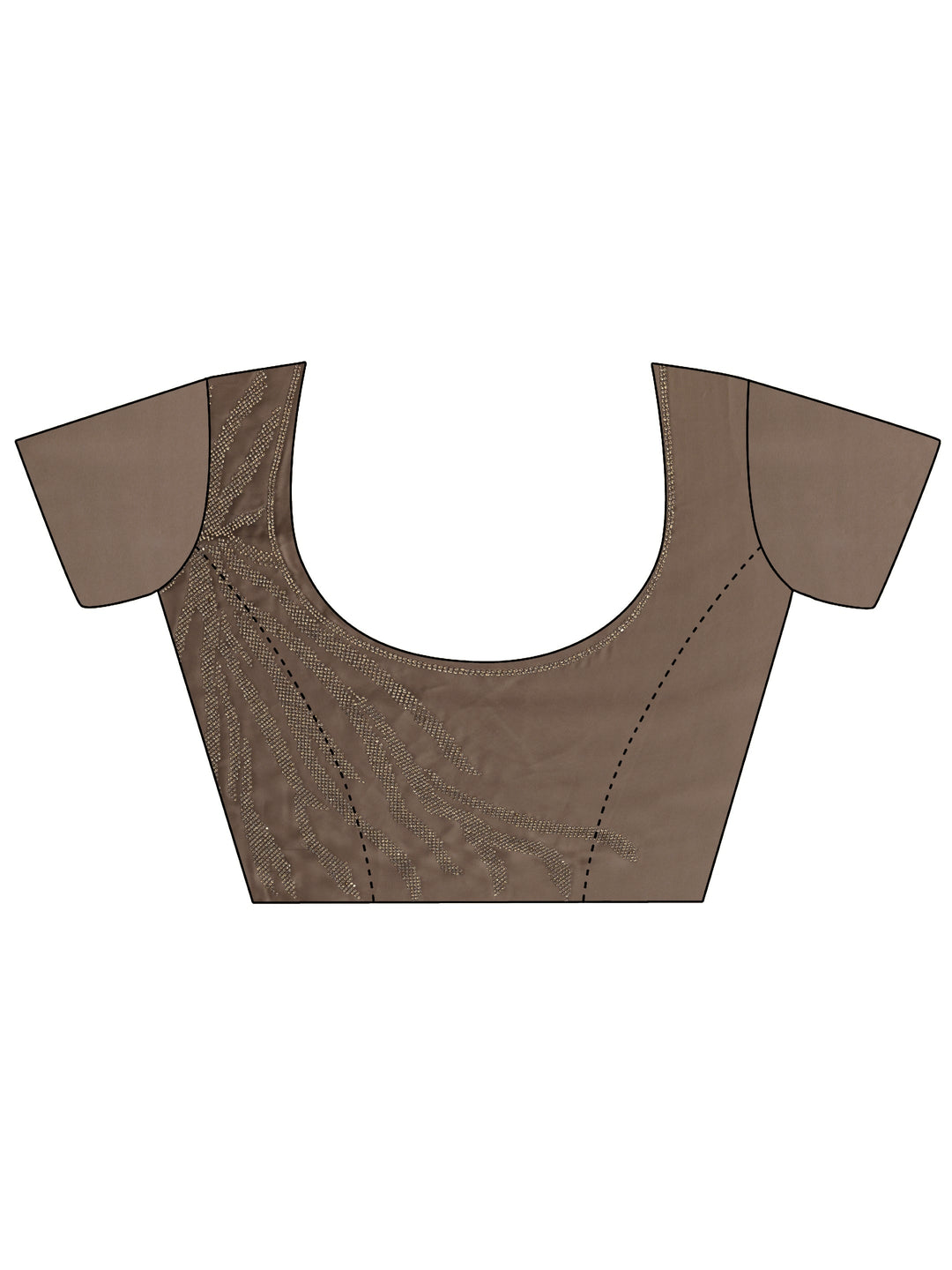  Taupe Solid Satin Saree With Unstitched Blouse Piece 