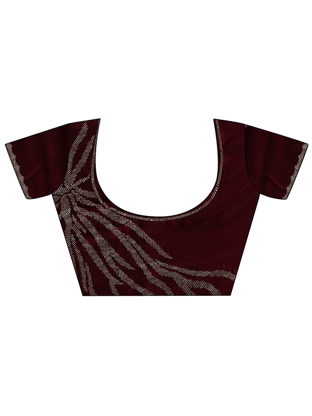  Libas Burgundy Silk Blend Saree With Unstiched Blouse Piece 