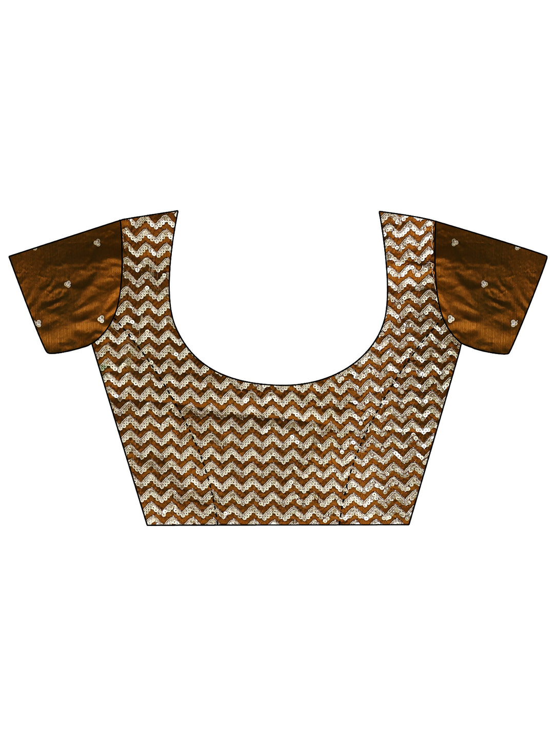  Gold Solid Chiffon Saree With Unstitched Blouse Piece And Waistbelt 