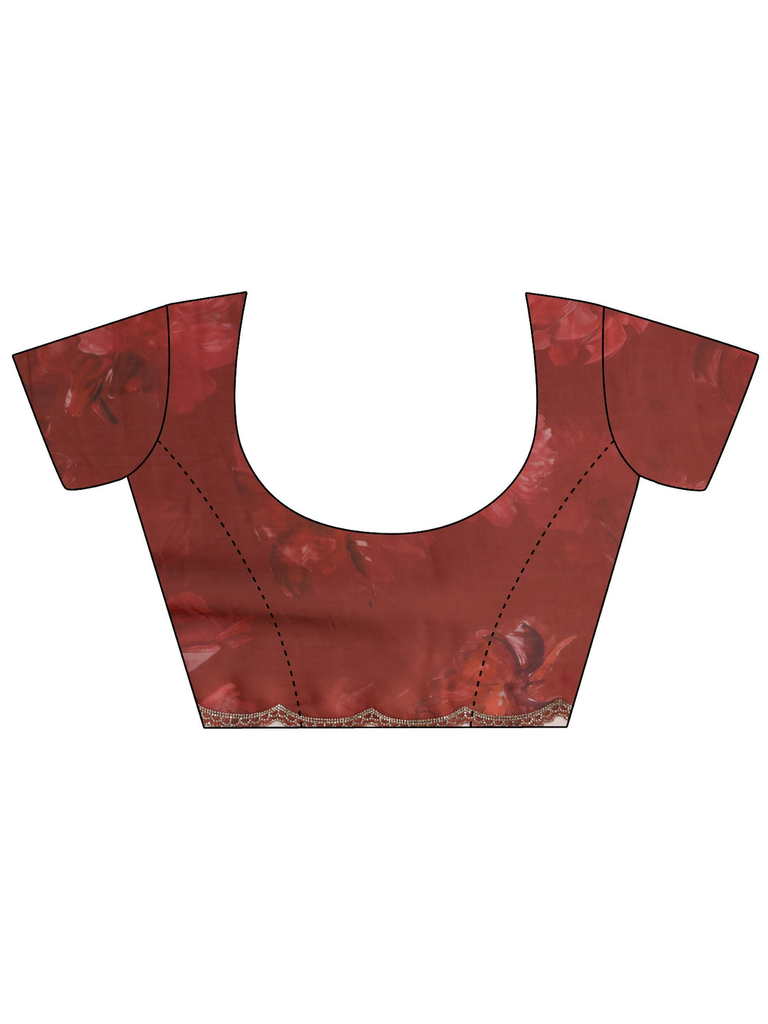  Libas Ivory Floral Printed Tissue Saree With Unstitched Blouse Piece 