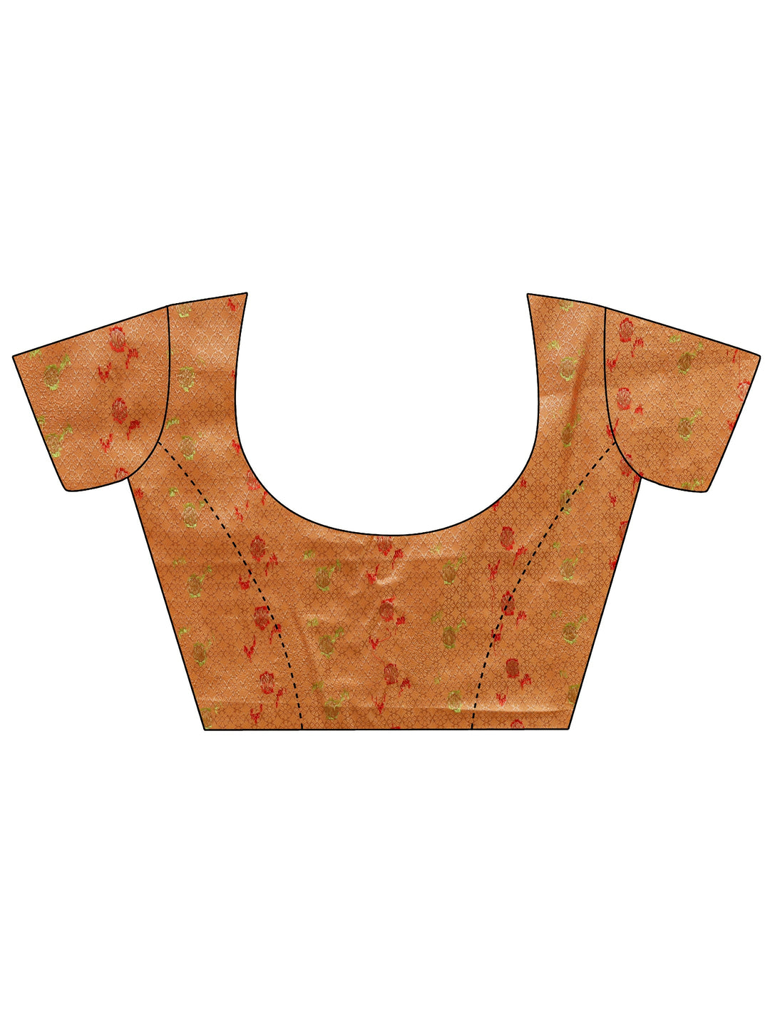  Orange Floral Woven Design Silk Blend Saree With Unstitched Blouse Piece 