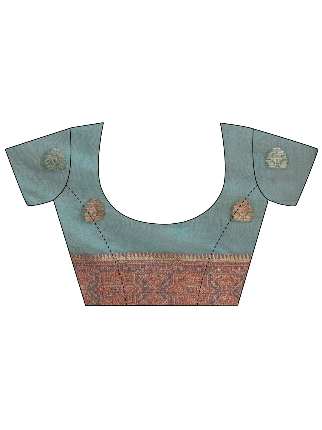  Blue Jacquard Woven Design Silk Blend Saree 