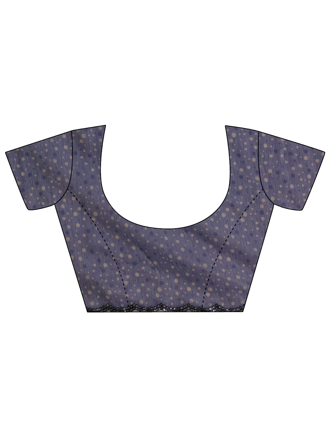  Purple Abstract Printed Tissue Saree With Unstitched Blouse Piece 