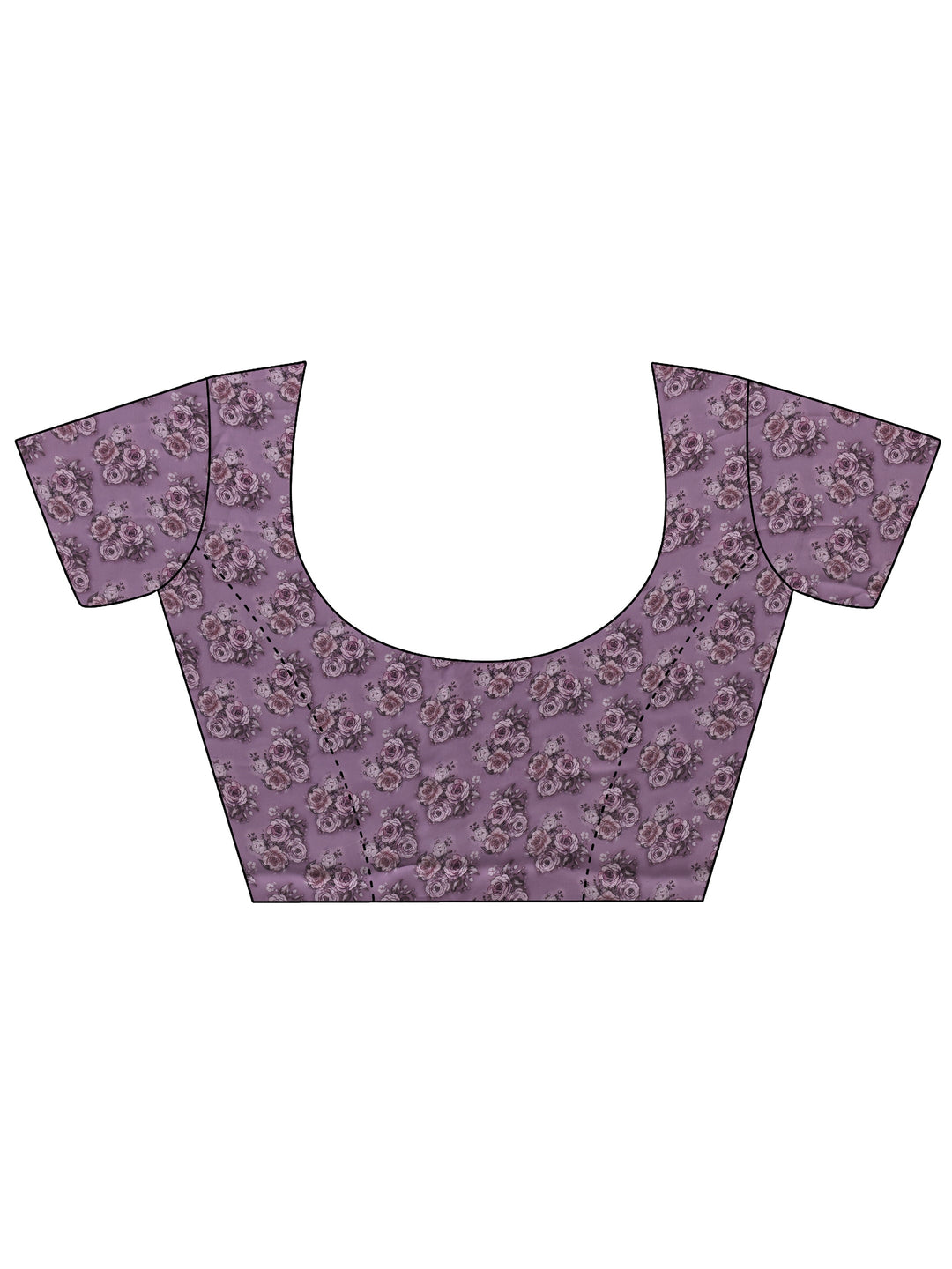  Purple Floral Printed Ombre Chiffon Saree With Unstitched Blouse Piece 