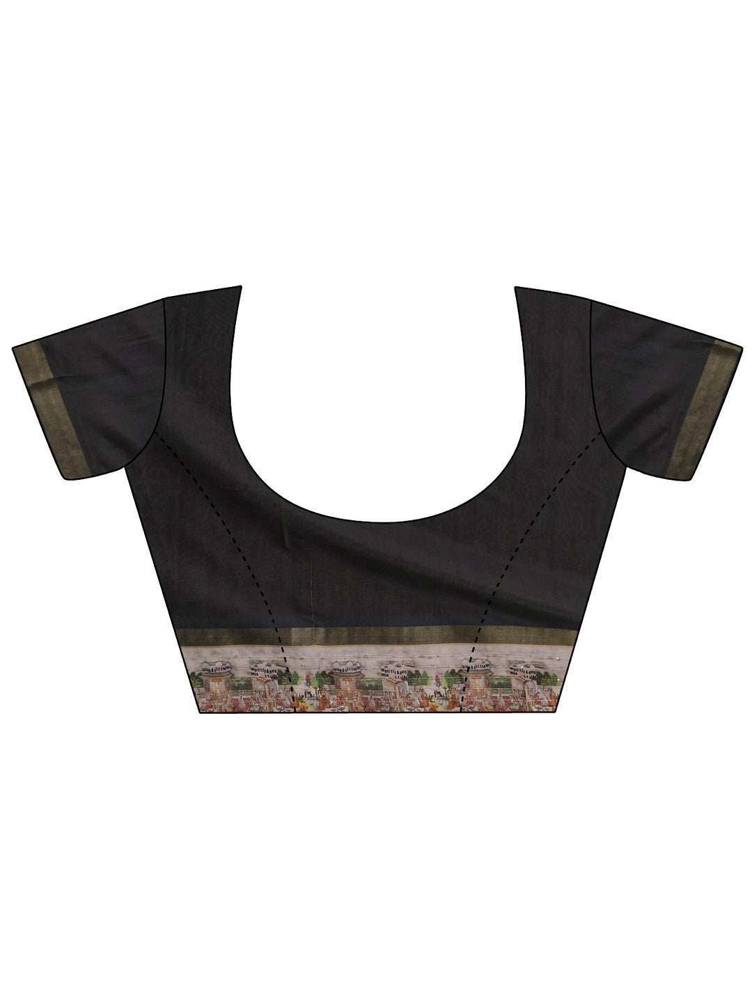 Black Bandhani Printed Silk Blend Saree With Unstitched Blouse Piece 