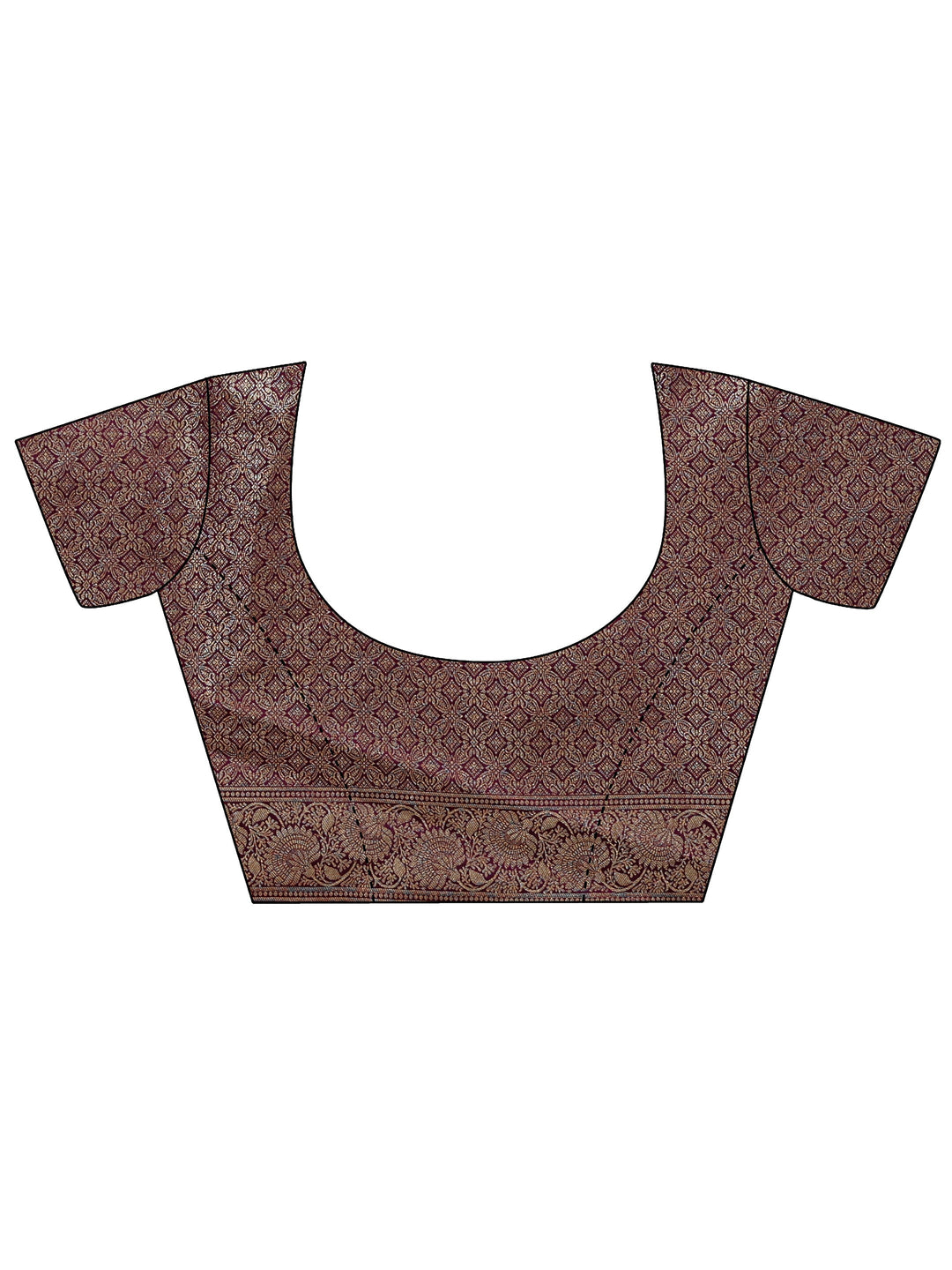  Burgundy Banarasi Silk Blend Saree 
