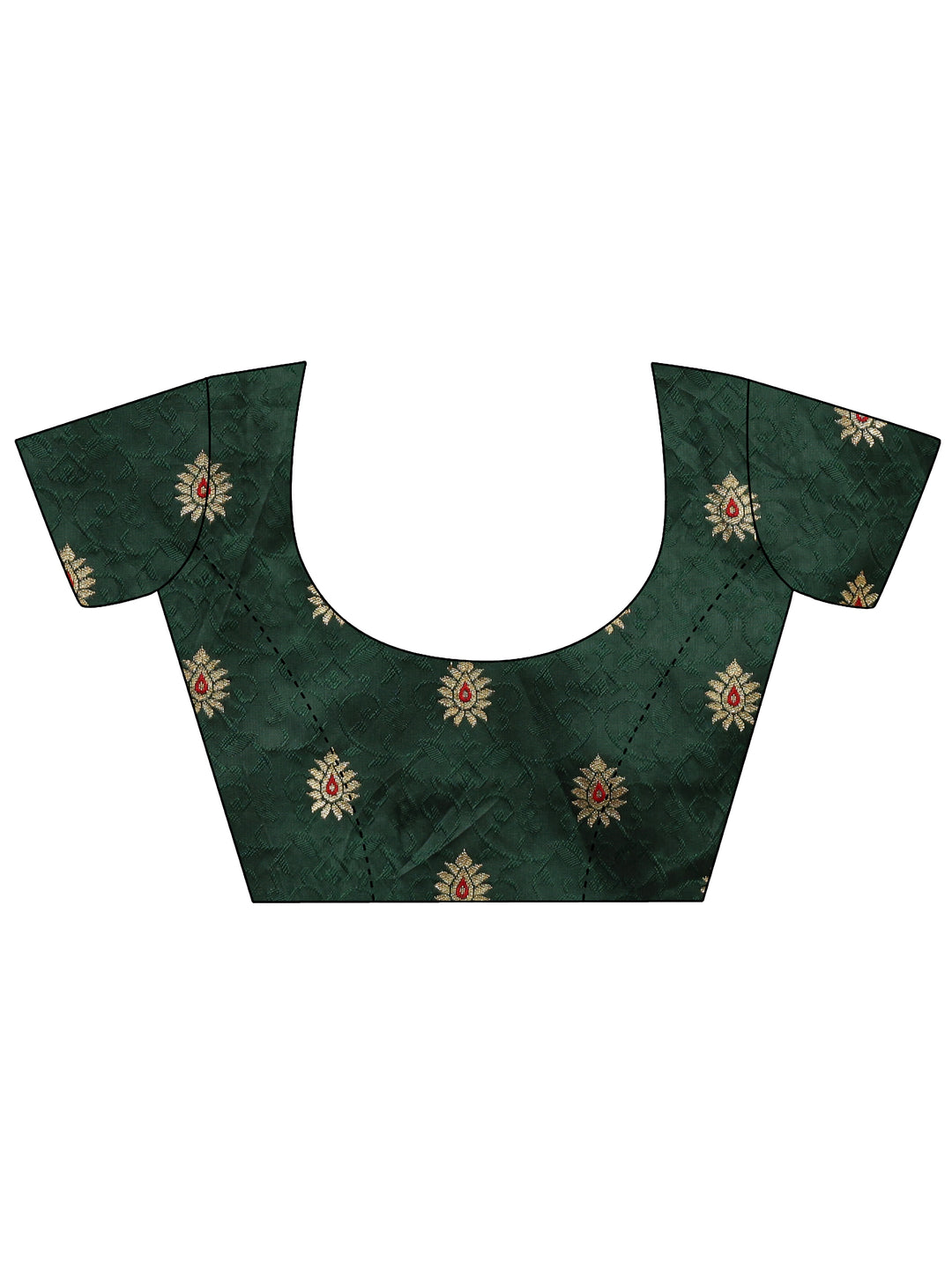  Green Solid Georgette Saree With Unstitched Blouse Piece 