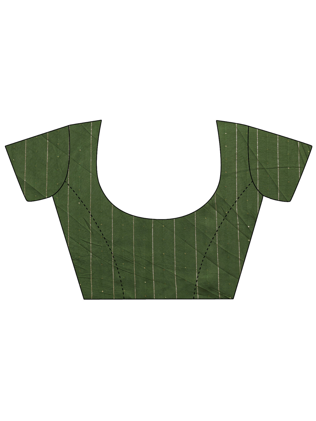  Green Solid Tissue Saree With Unstitched Blouse Piece 