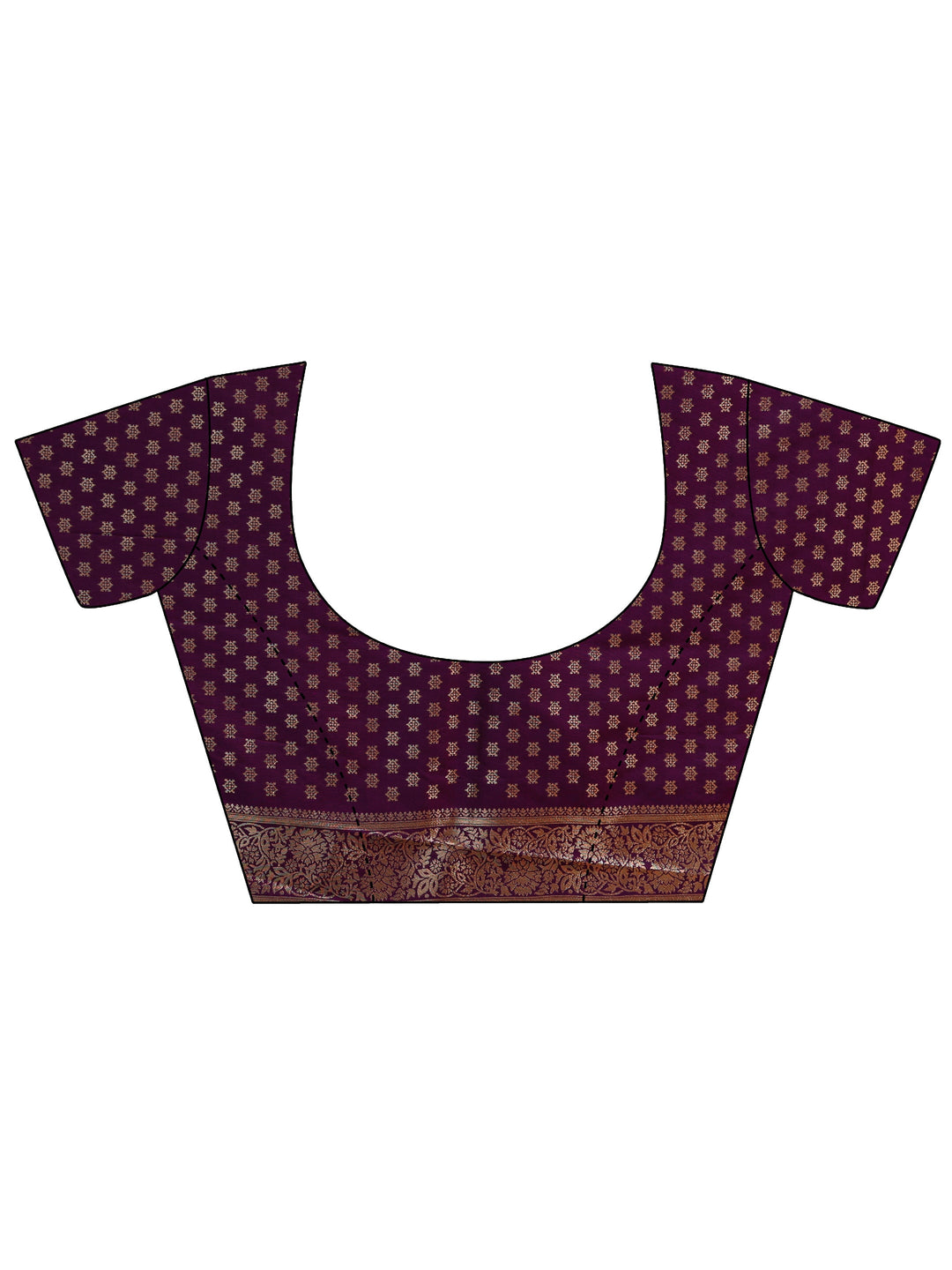 Libas Purple Floral Woven Design Silk blend Sarees with an unstitched Blouse Piece 